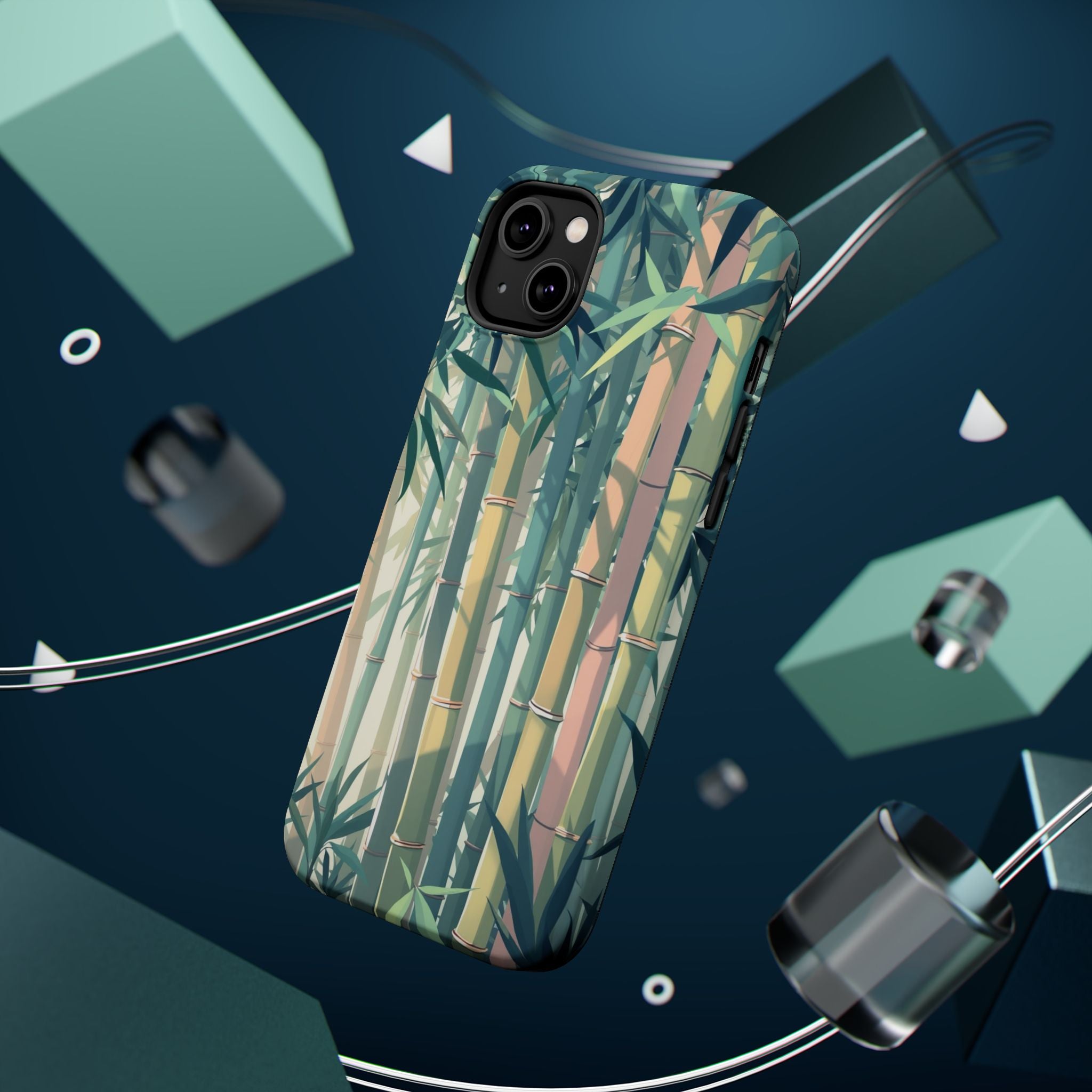 iPhone Mint And Blush Bamboo Grove Bold Modern Everyday Snap Case · iPhone Case