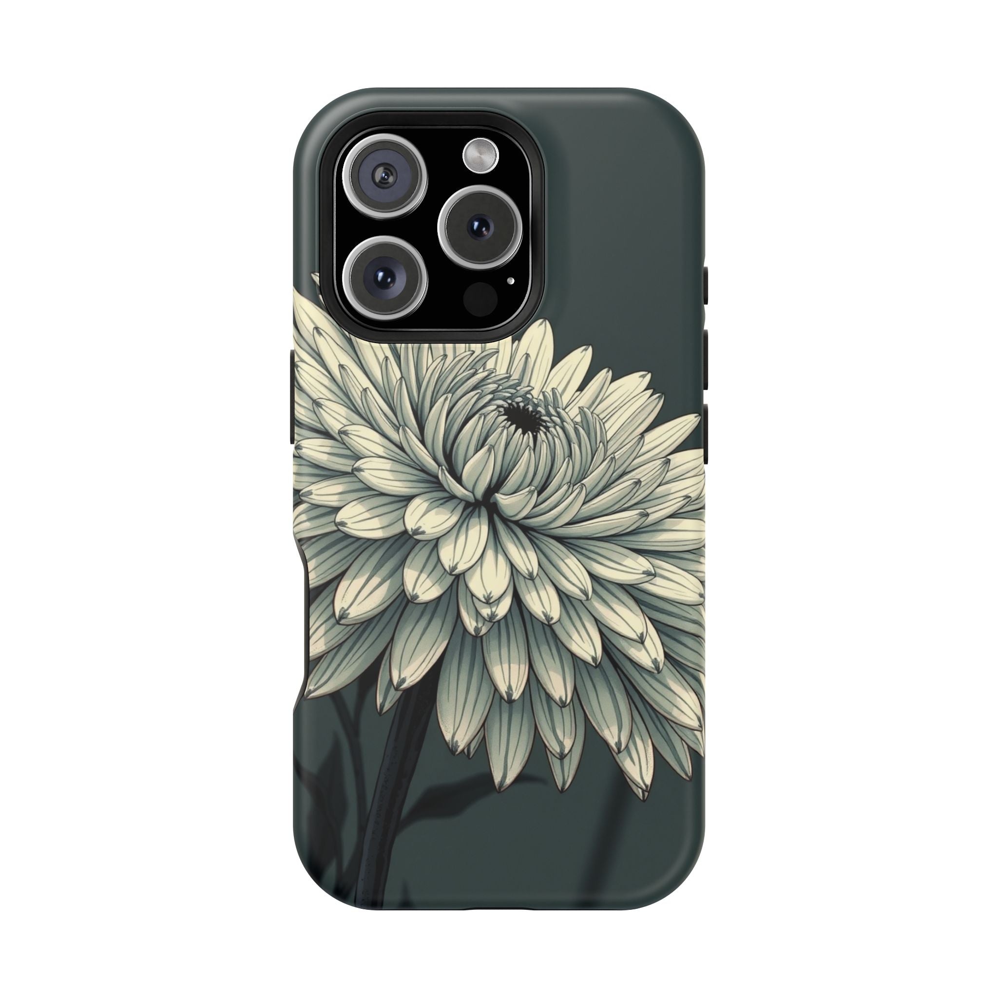 iPhone Chrysanthemum Classic Dark Gothic Ink Carry Case Slim Snap Case · iPhone
