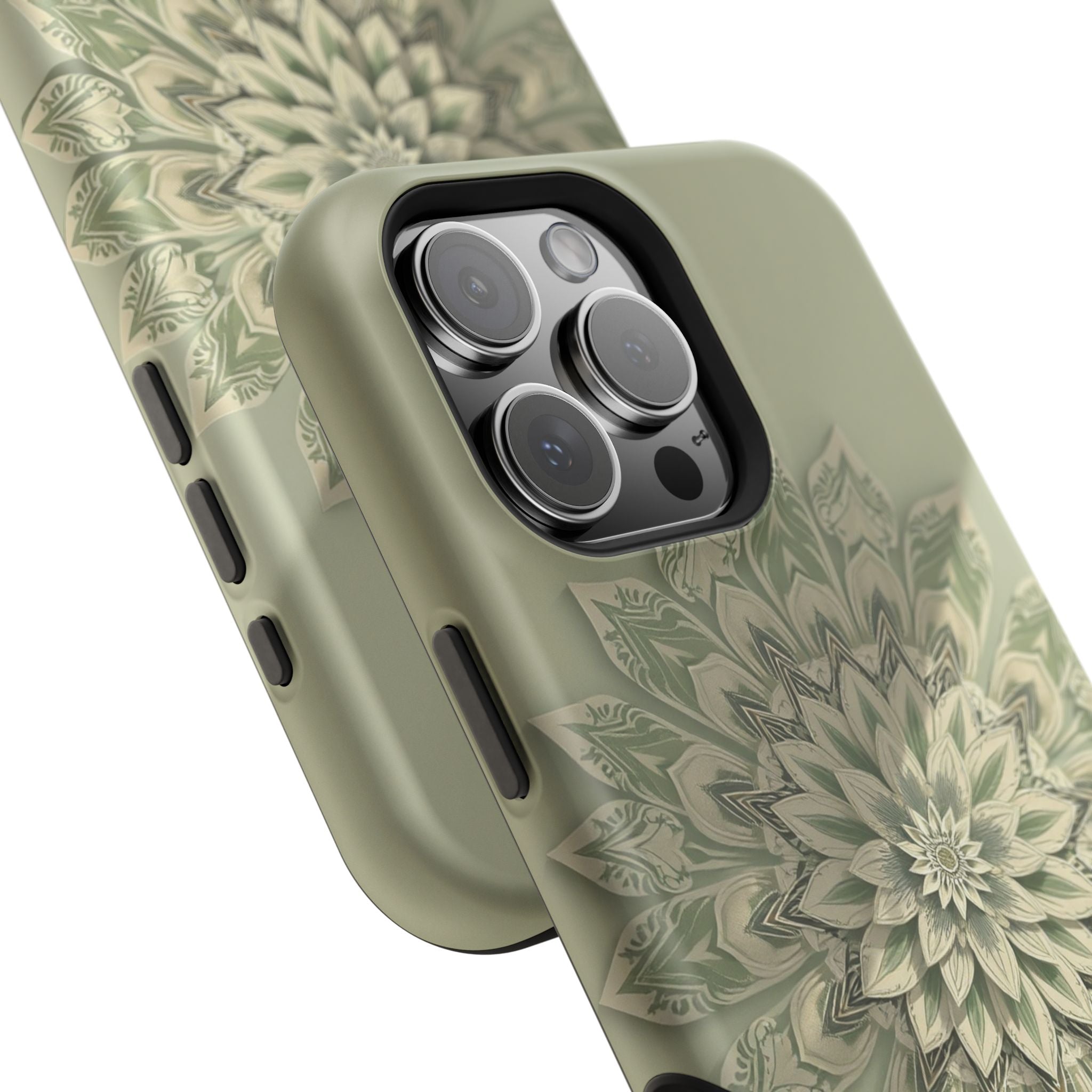 iPhone Sage And Ivory Floral Mandala Slim Everyday Designer Case · iPhone Case