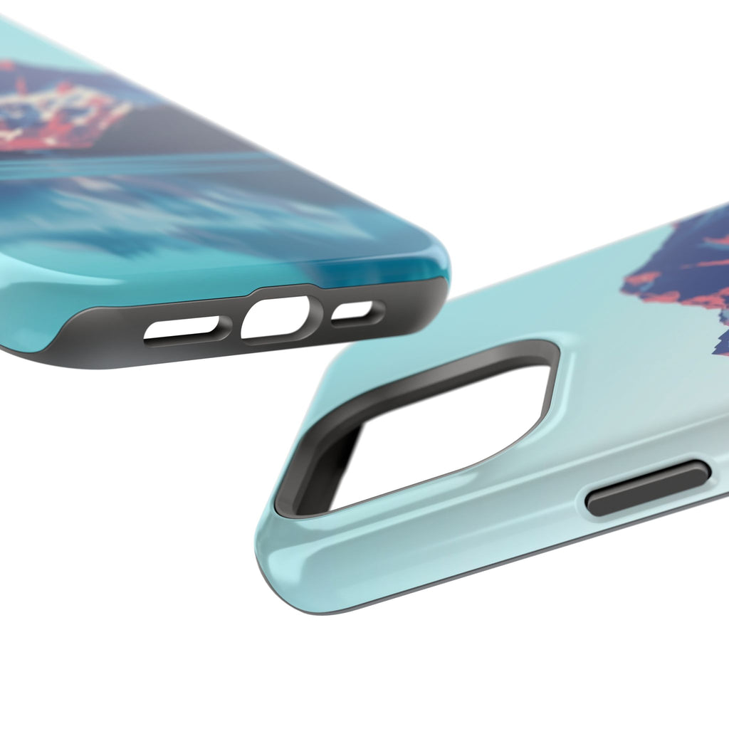 iPhone Cyan And Magenta Glacier Lake Slim Everyday Designer Case · iPhone Case
