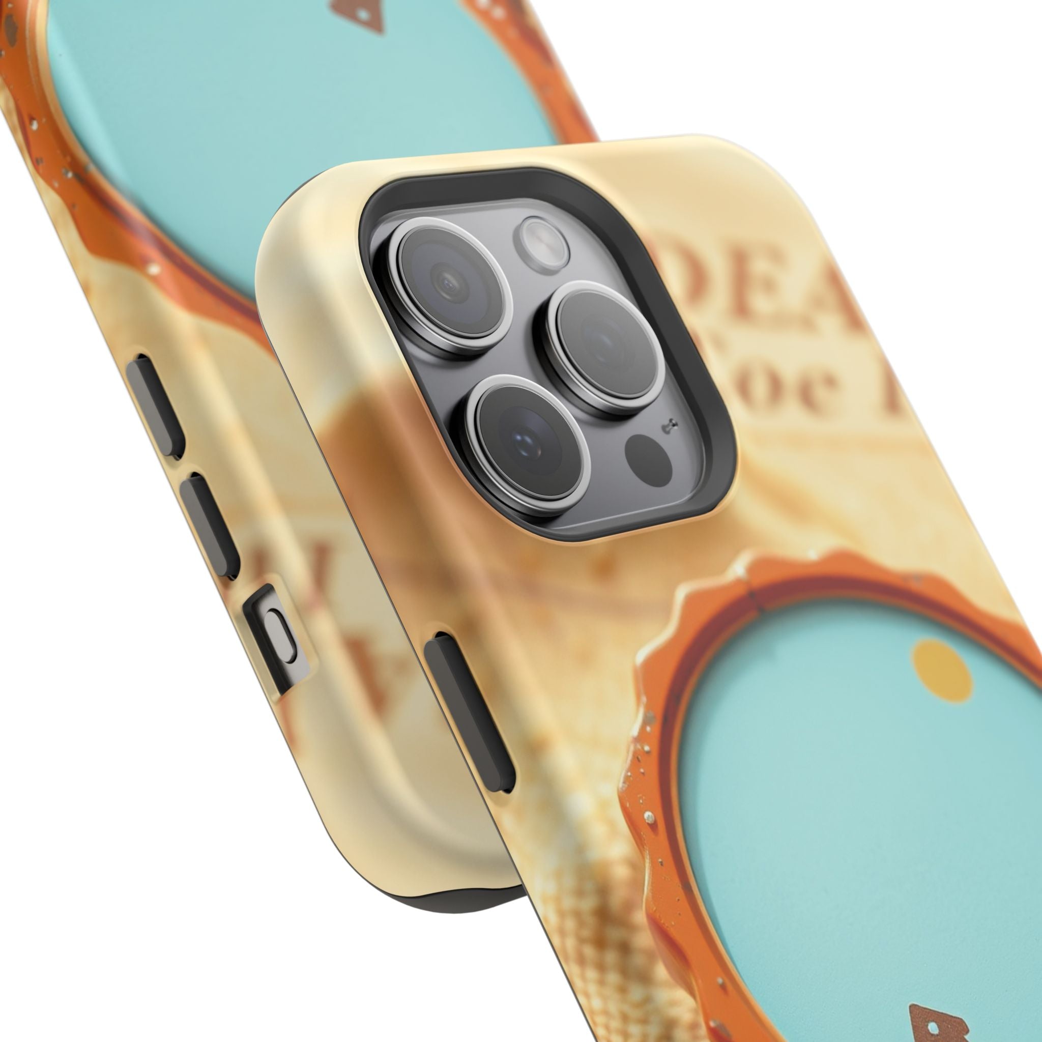 iPhone Burnt Orange And Sand Retro Travel Badge Soft Finish Everyday Case · iPho