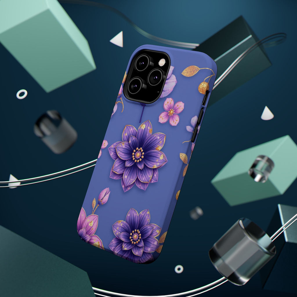 iPhone Indigo And Violet Floral Gold Foil Slim iPhone Everyday Designer · iPhone