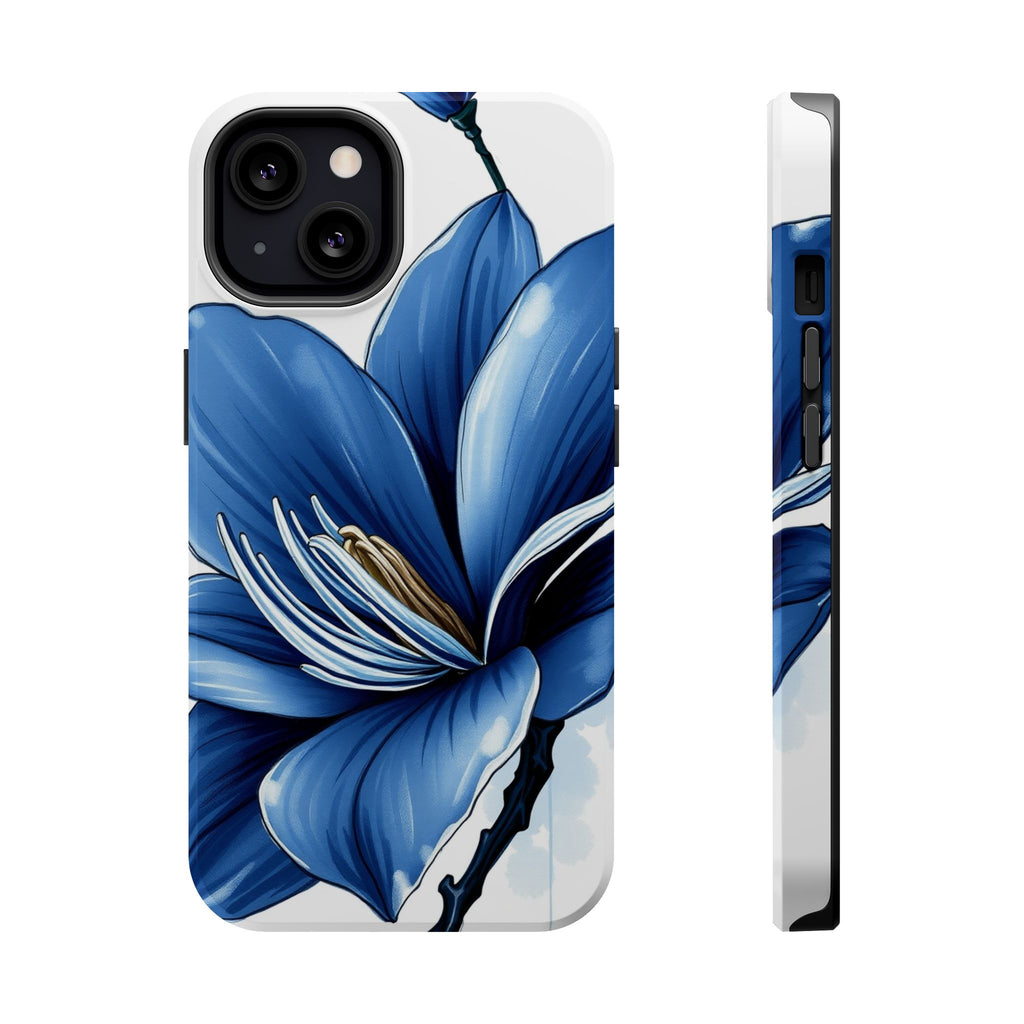 iPhone Midnight Blue And Silver Magnolia Dream Soft iPhone Finish · iPhone Case