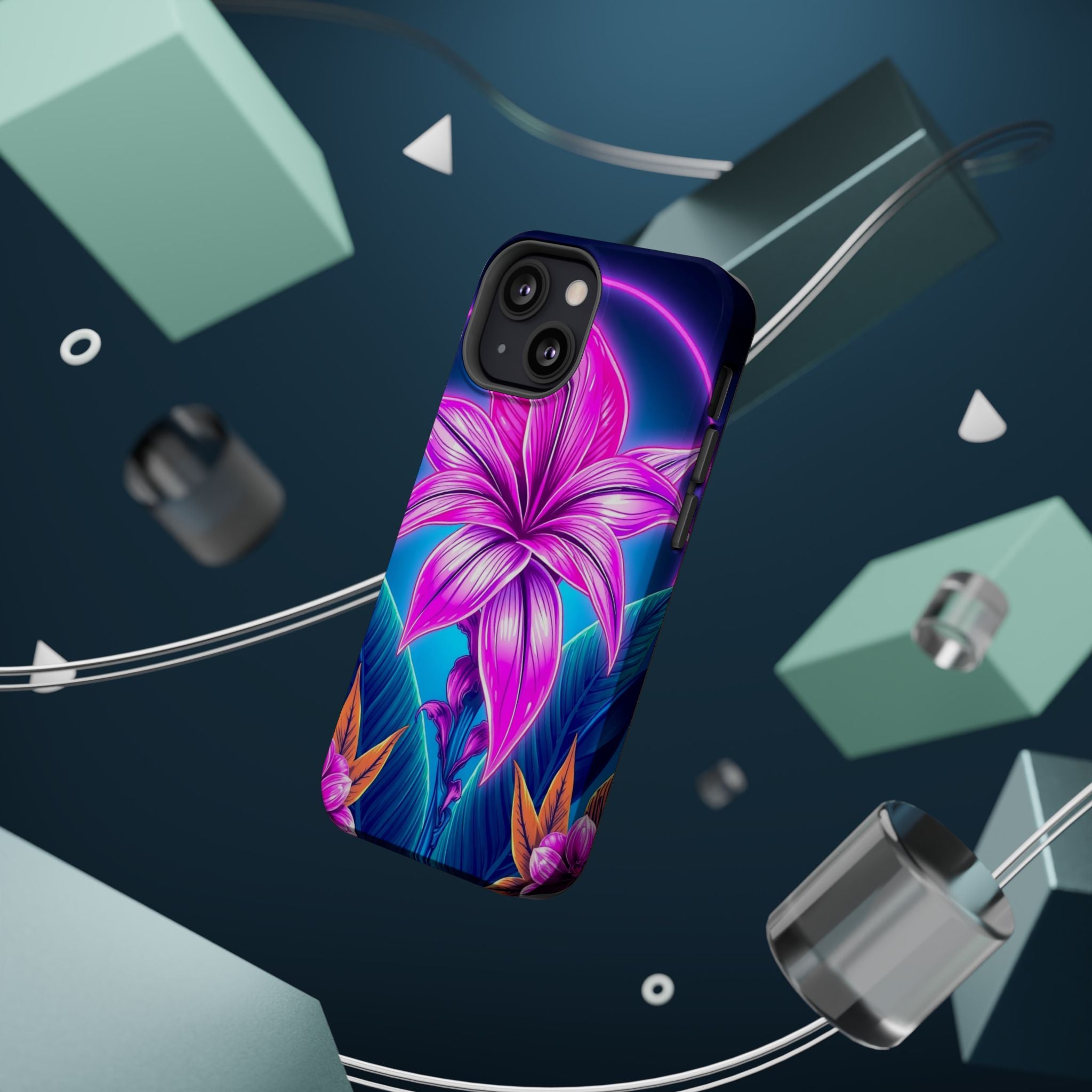 iPhone Tropical Bloom Neon Cyberpunk Slim Everyday Designer Case · iPhone Case
