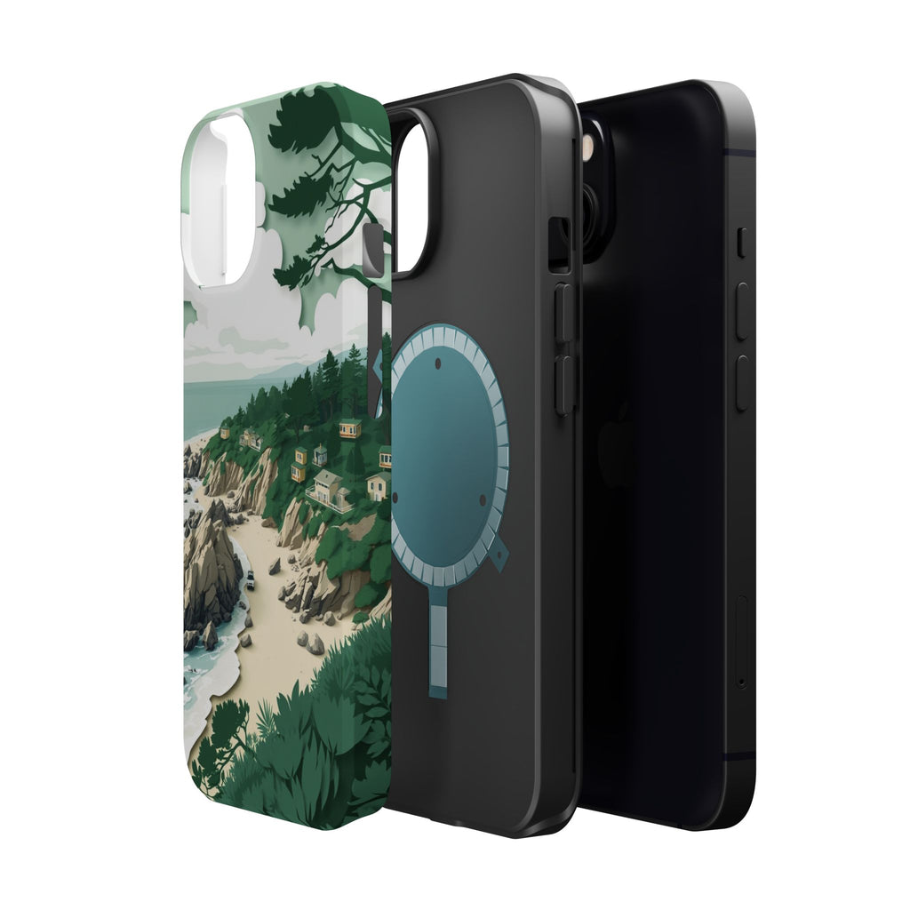 iPhone Pebble Beach Paper Cut Art Bold Modern Everyday Snap Case · iPhone Case