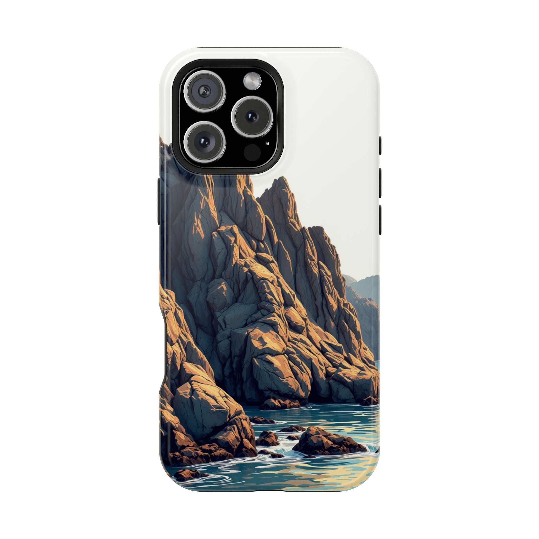 iPhone Mustard And Rust Rocky Coastline Slim Everyday iPhone Designer · iPhone C