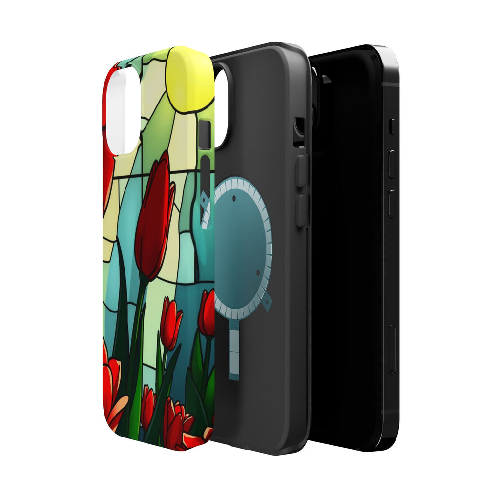 iPhone Tulip Row Stained Glass Slim Everyday Designer Case · iPhone Case