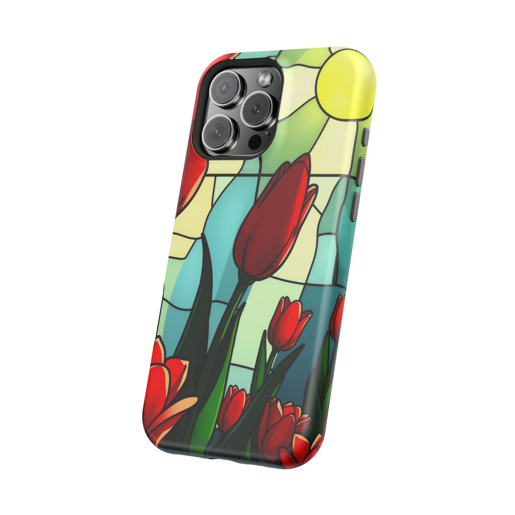 iPhone Tulip Row Stained Glass Slim Everyday Designer Case · iPhone Case