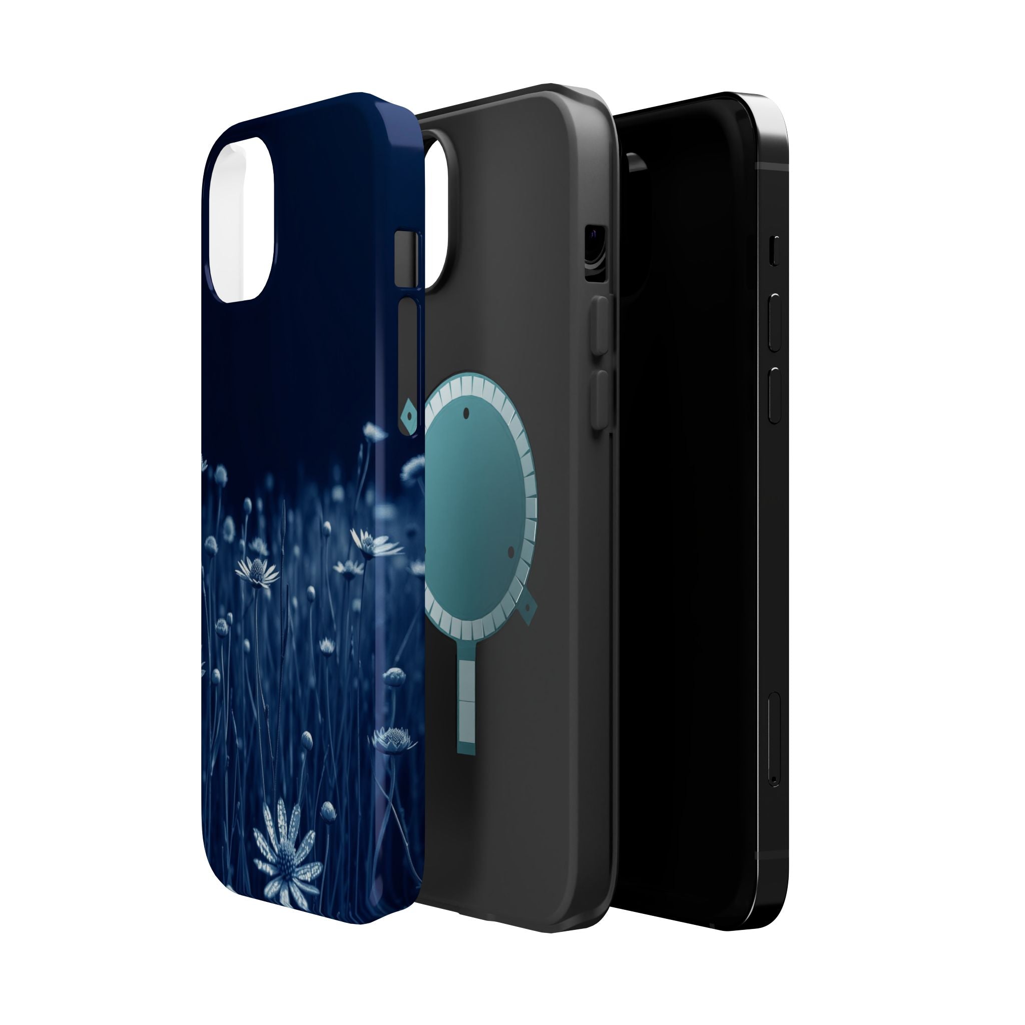 iPhone Midnight Blue And Silver Wildflower Field Clean iPhone Minimal · iPhone C