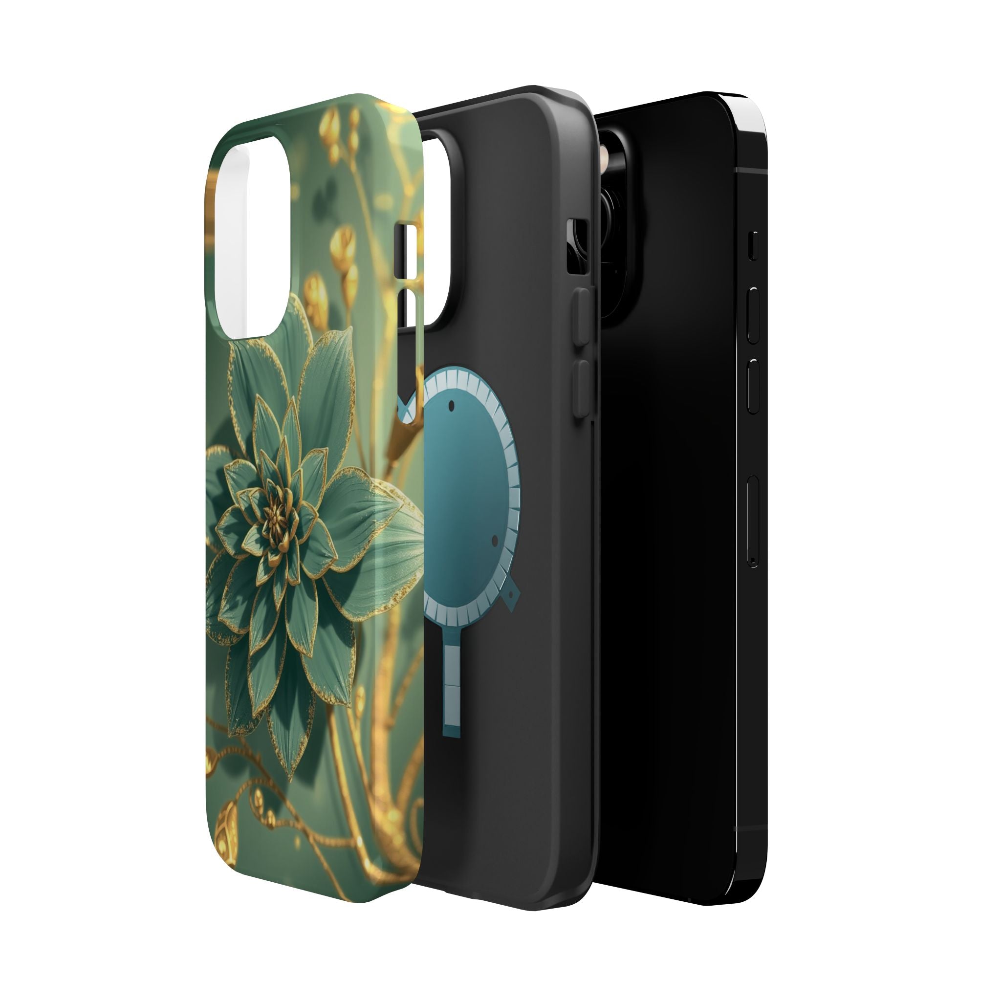iPhone Floral Gold Foil Pixel Art -Bit Slim Everyday Designer Case · iPhone Case