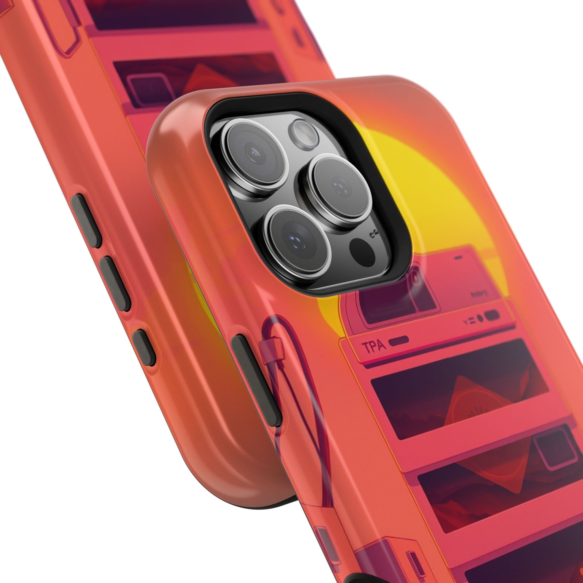 iPhone Polaroid Stack Memory Neon Cyberpunk Slim Everyday Designer Case · iPhone
