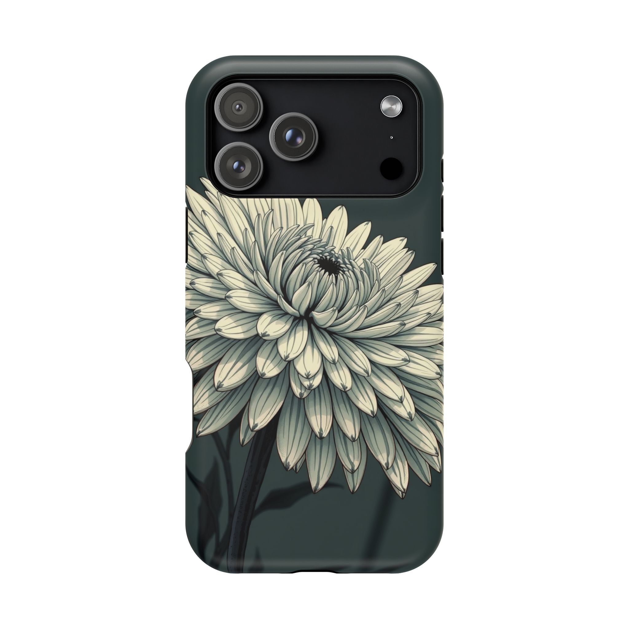 iPhone Chrysanthemum Classic Dark Gothic Ink Carry Case Slim Snap Case · iPhone