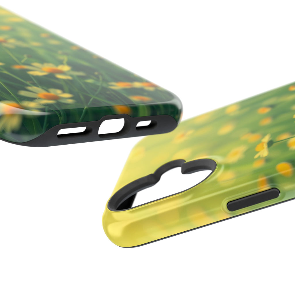 iPhone Emerald Green And Gold Wildflower Field Soft Finish Everyday · iPhone Cas