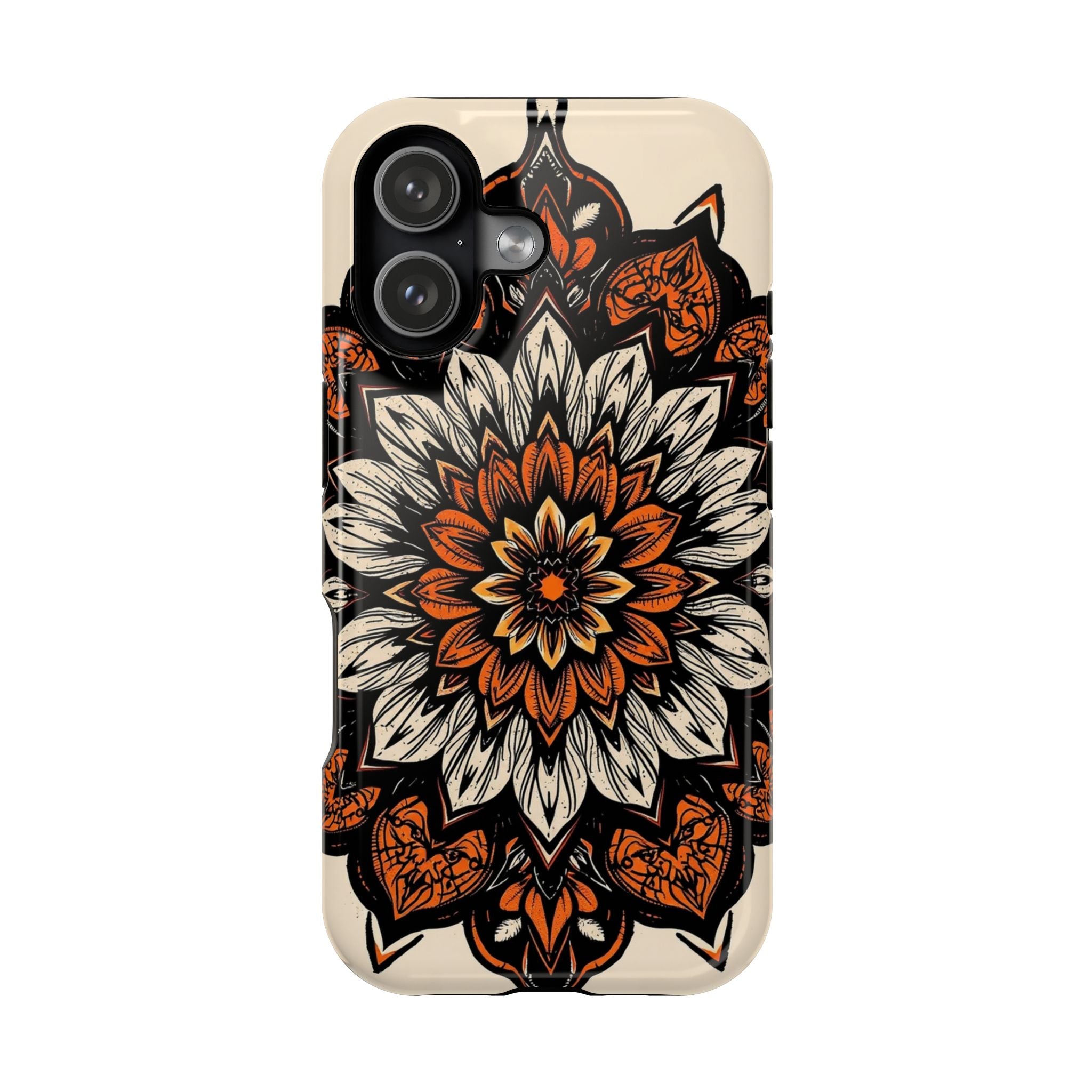 iPhone Burnt Orange And Sand Floral Mandala Slim Snap Cas Carry Case · iPhone Ca