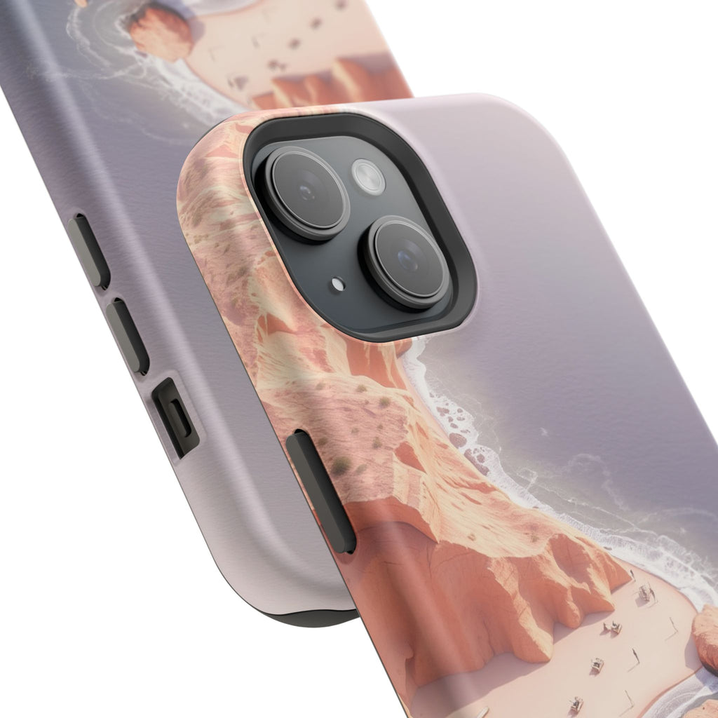 iPhone Rose Pink And Cream Shoreline Aerial Soft iPhone 17 Finish · iPhone Case