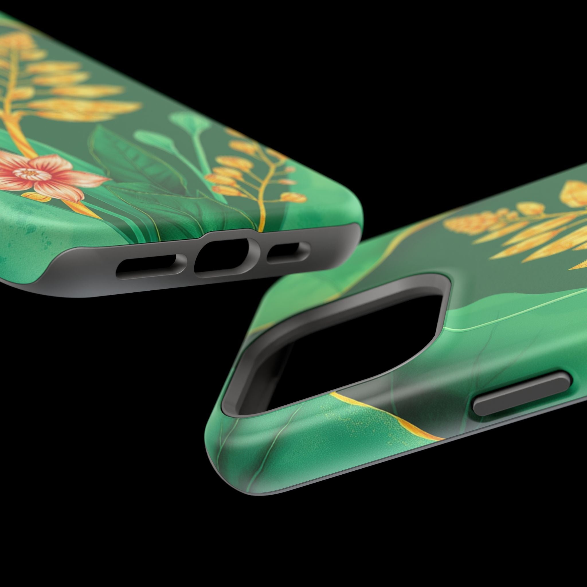 iPhone Emerald Green And Gold Botanical Illustration Ga Slim Snap Case · iPhone