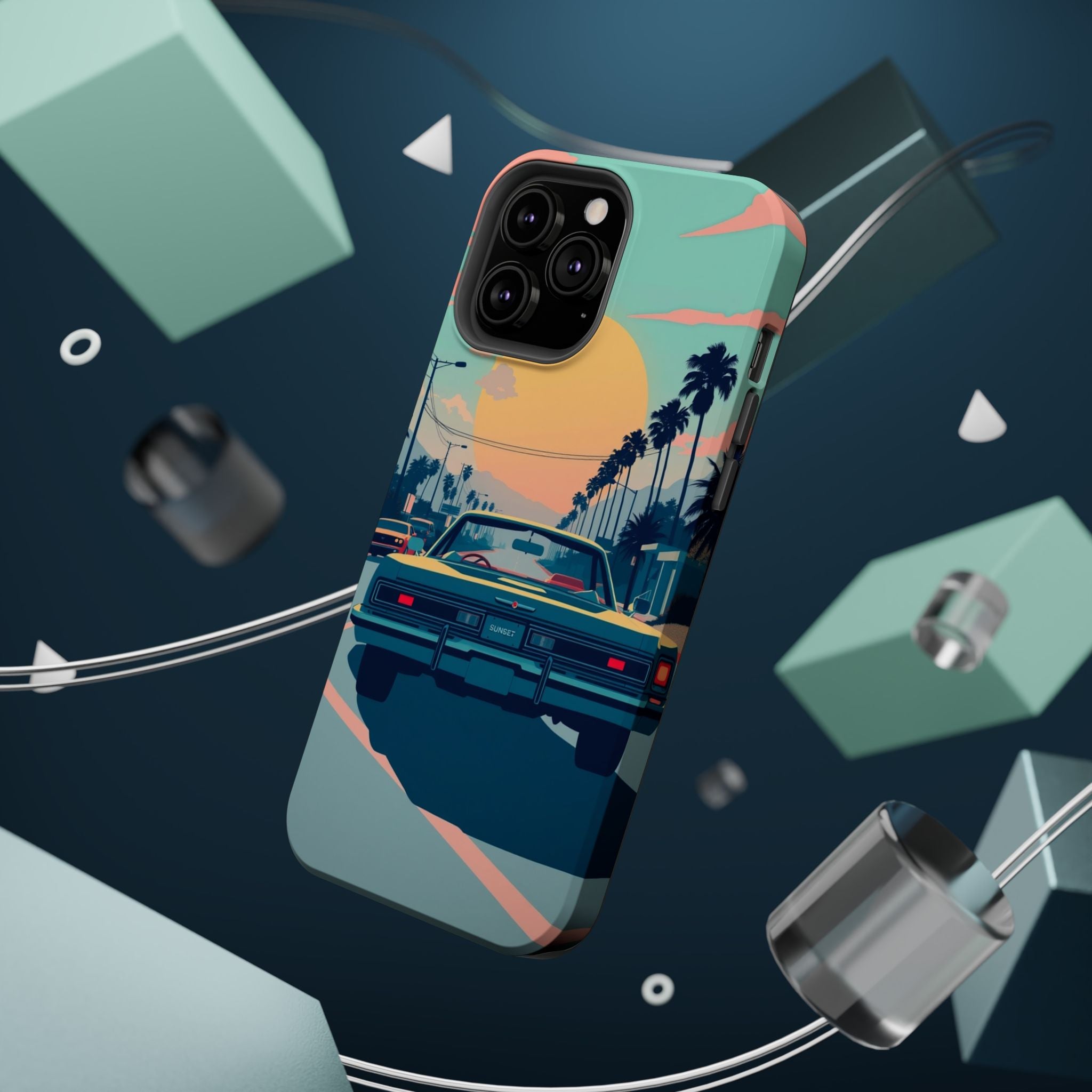 iPhone Sunset Drive 80s Pop Art Bold Slim Everyday Designer Case · iPhone Case