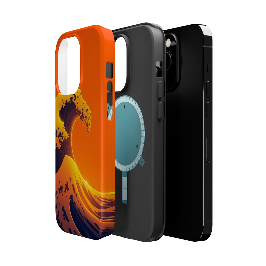 iPhone Mustard And Rust Holographic Wave Slim Everyday iPhone Designer · iPhone