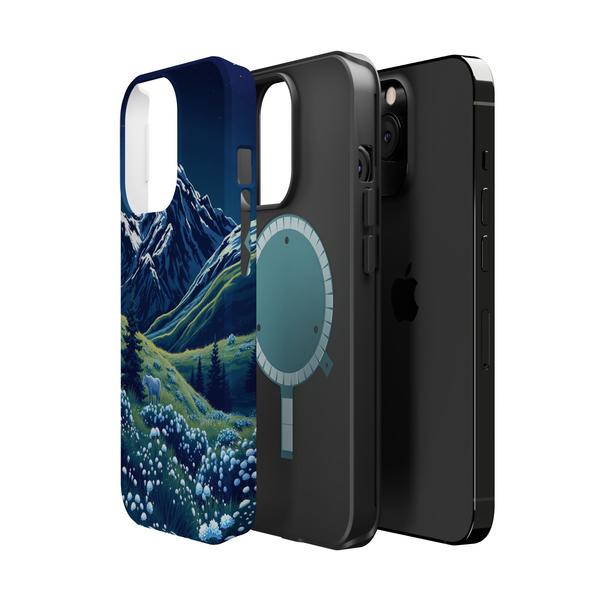 iPhone Midnight Blue And Silver Alpine Meadow Slim iPhone Everyday · iPhone Case