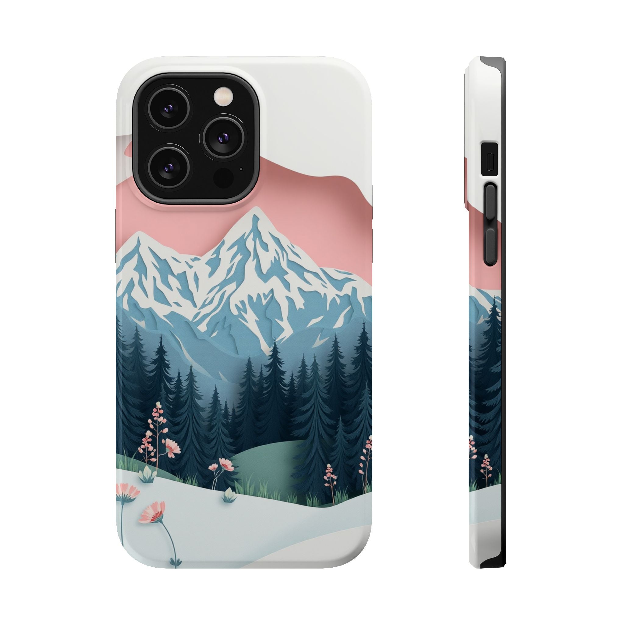 iPhone Alpine Meadow Paper Cut Art Bold Modern Everyday Snap Case · iPhone Case