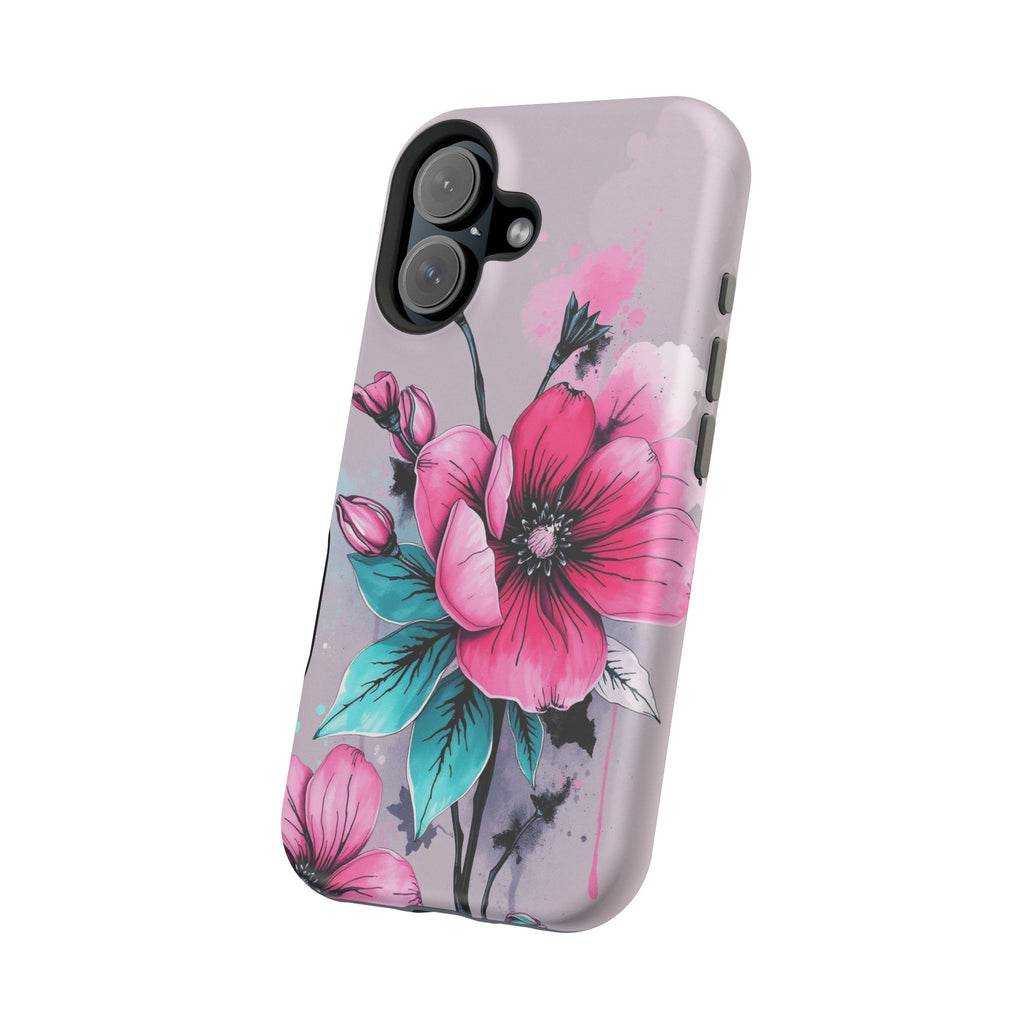 iPhone Mint And Blush Floral Ink Wash Slim Everyday Designer Case · iPhone Case