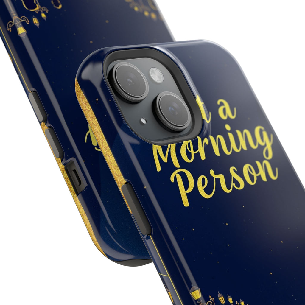 iPhone Midnight Blue And Silver Not a Morning Person Slim Snap Case · iPhone Cas
