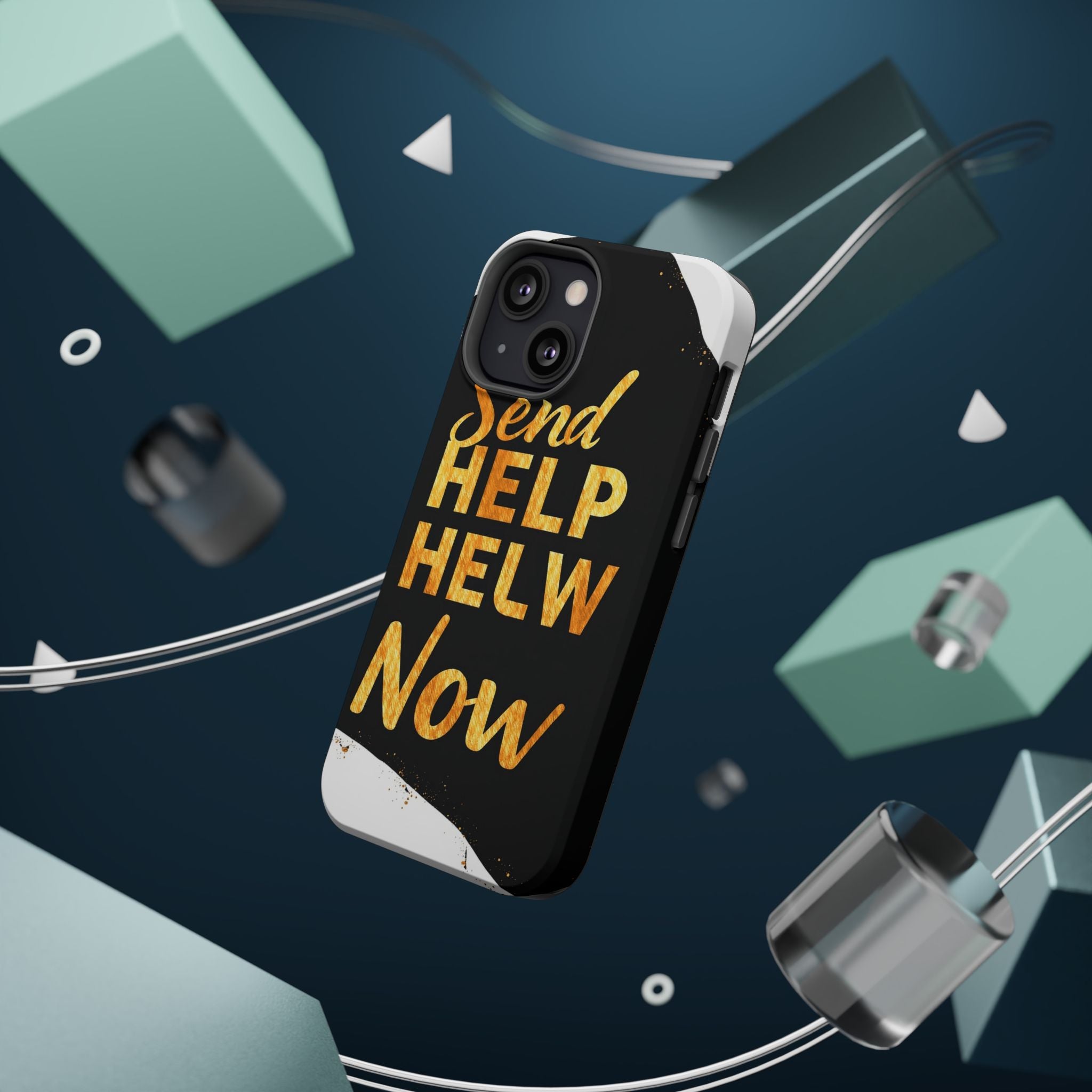 iPhone Send Help Now Enchanted Art Bold Modern Everyday Snap Case · iPhone Case