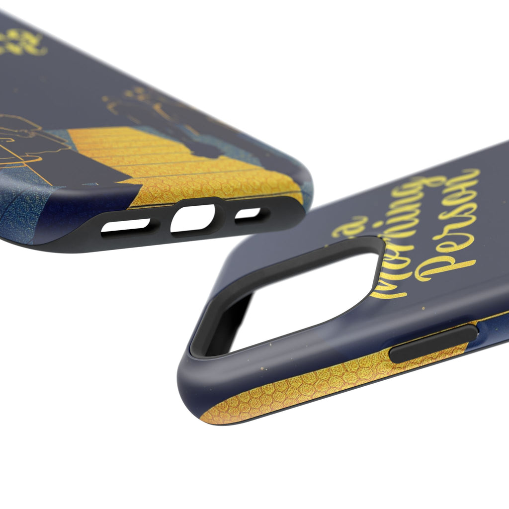 iPhone Midnight Blue And Silver Not a Morning Person Slim Snap Case · iPhone Cas