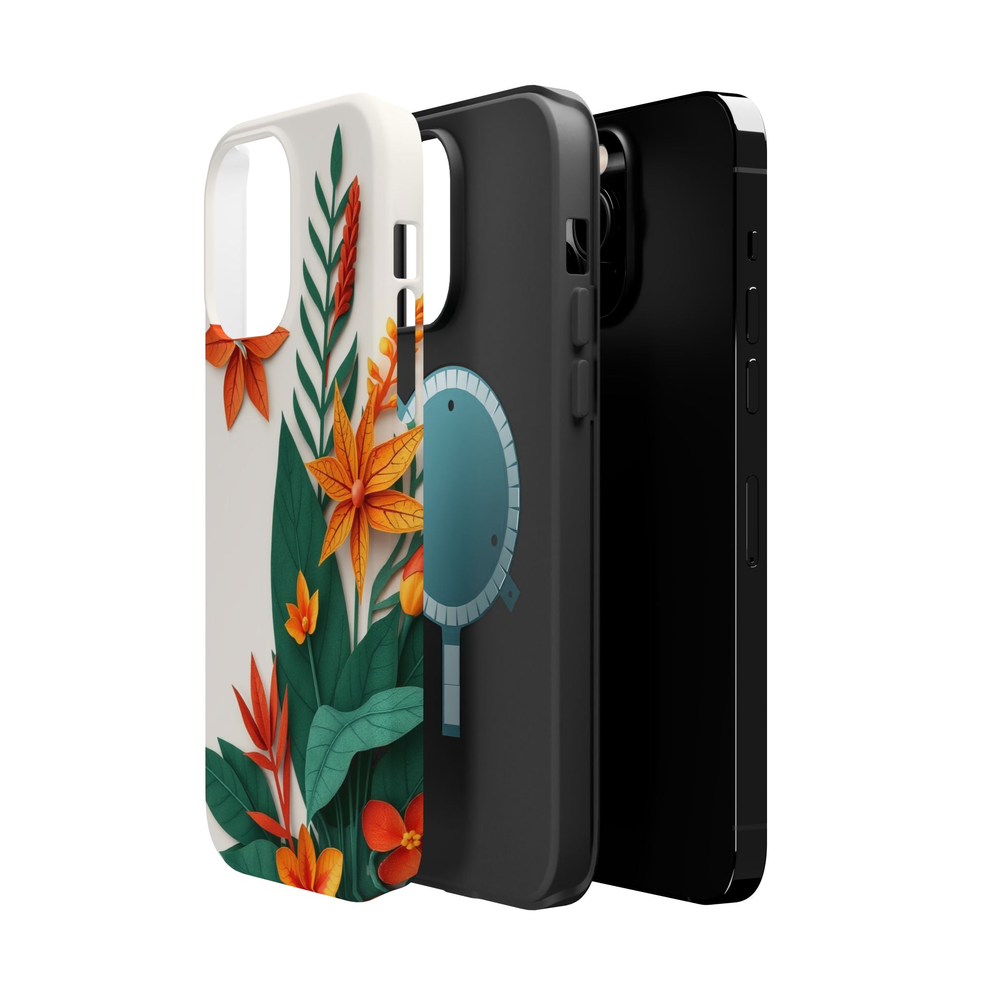 iPhone Jungle Floral Paper Cut Art Bold Modern Everyday Snap Case · iPhone Case