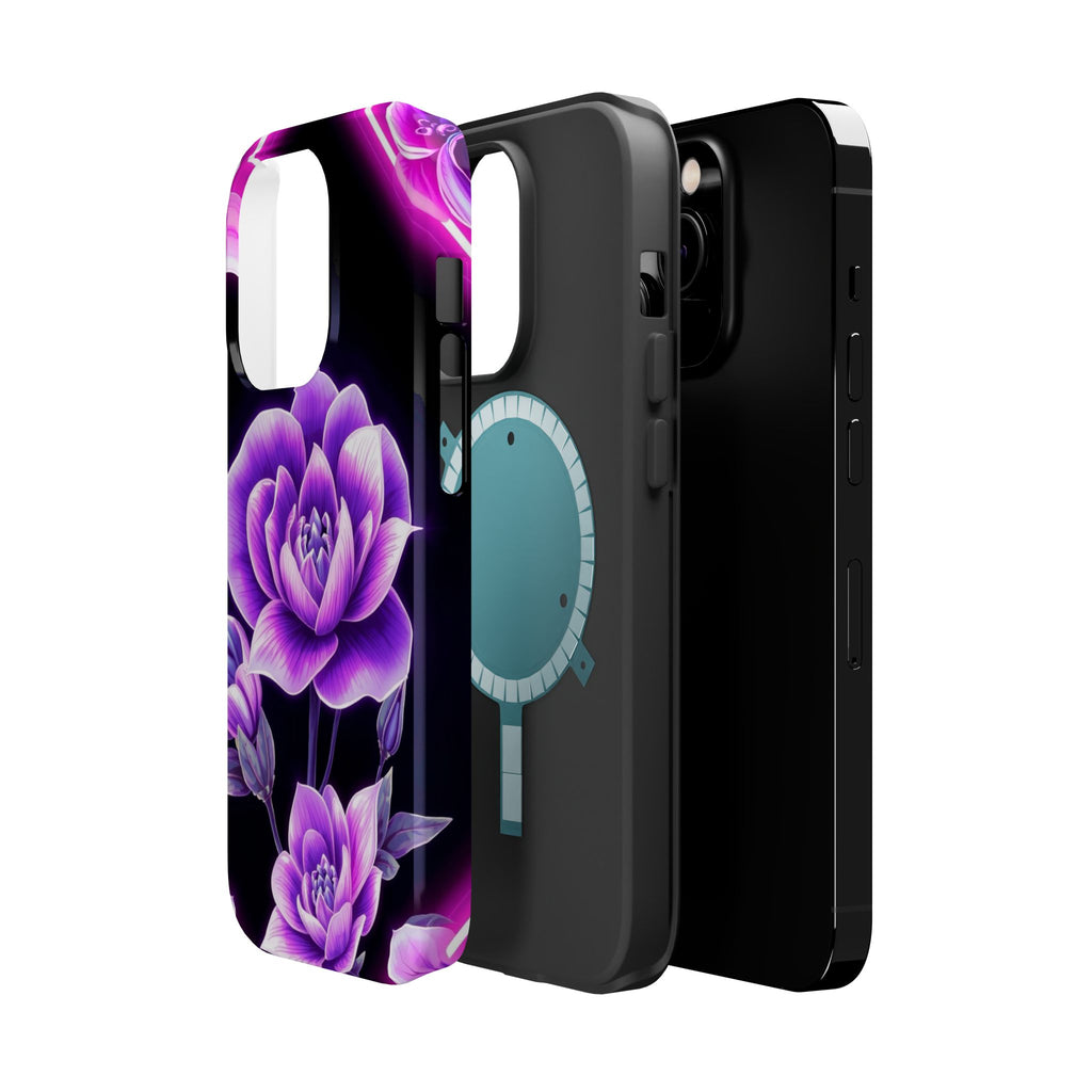 iPhone Floral Ombre Neon Cyberpunk Bold Modern Everyday Snap Case · iPhone Case