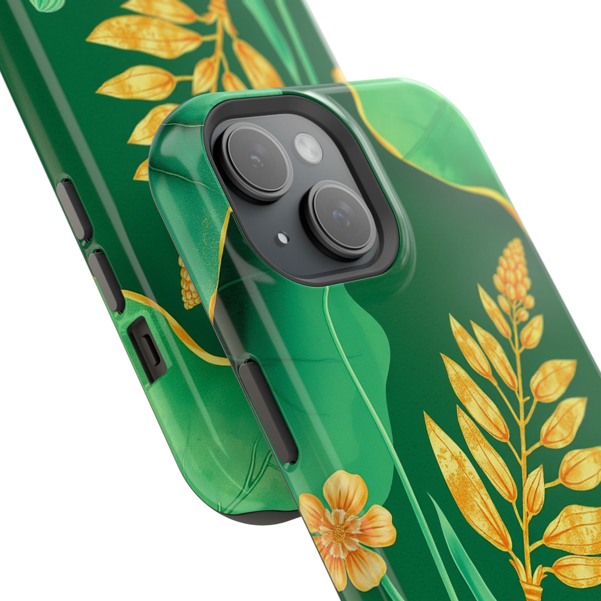 iPhone Emerald Green And Gold Botanical Illustration Ga Slim Snap Case · iPhone