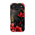 iPhone Black And Crimson Jungle Floral Slim Everyday Designer Case · iPhone Case