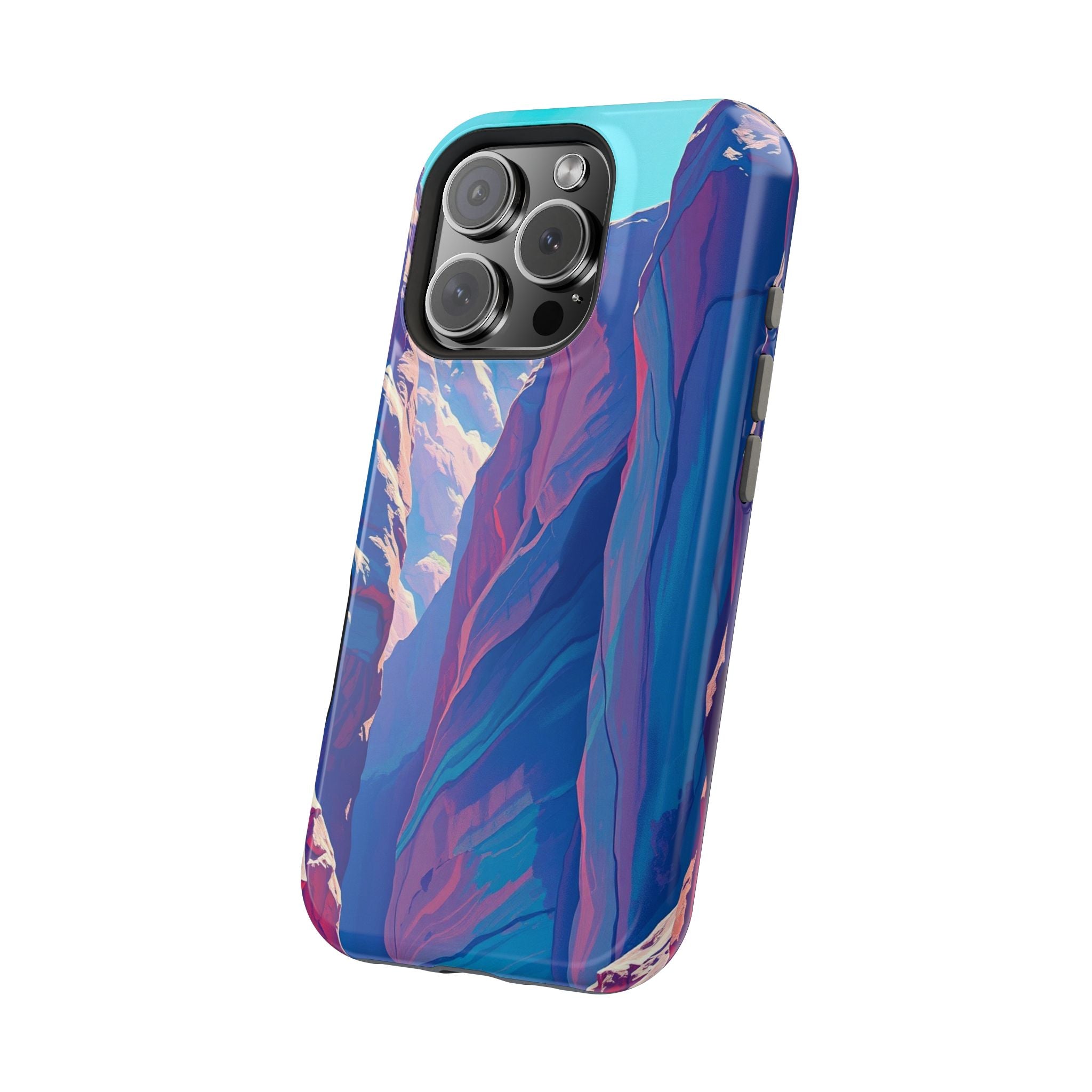 iPhone Cyan And Magenta Canyon Wall Slim Everyday Designer Case · iPhone Case