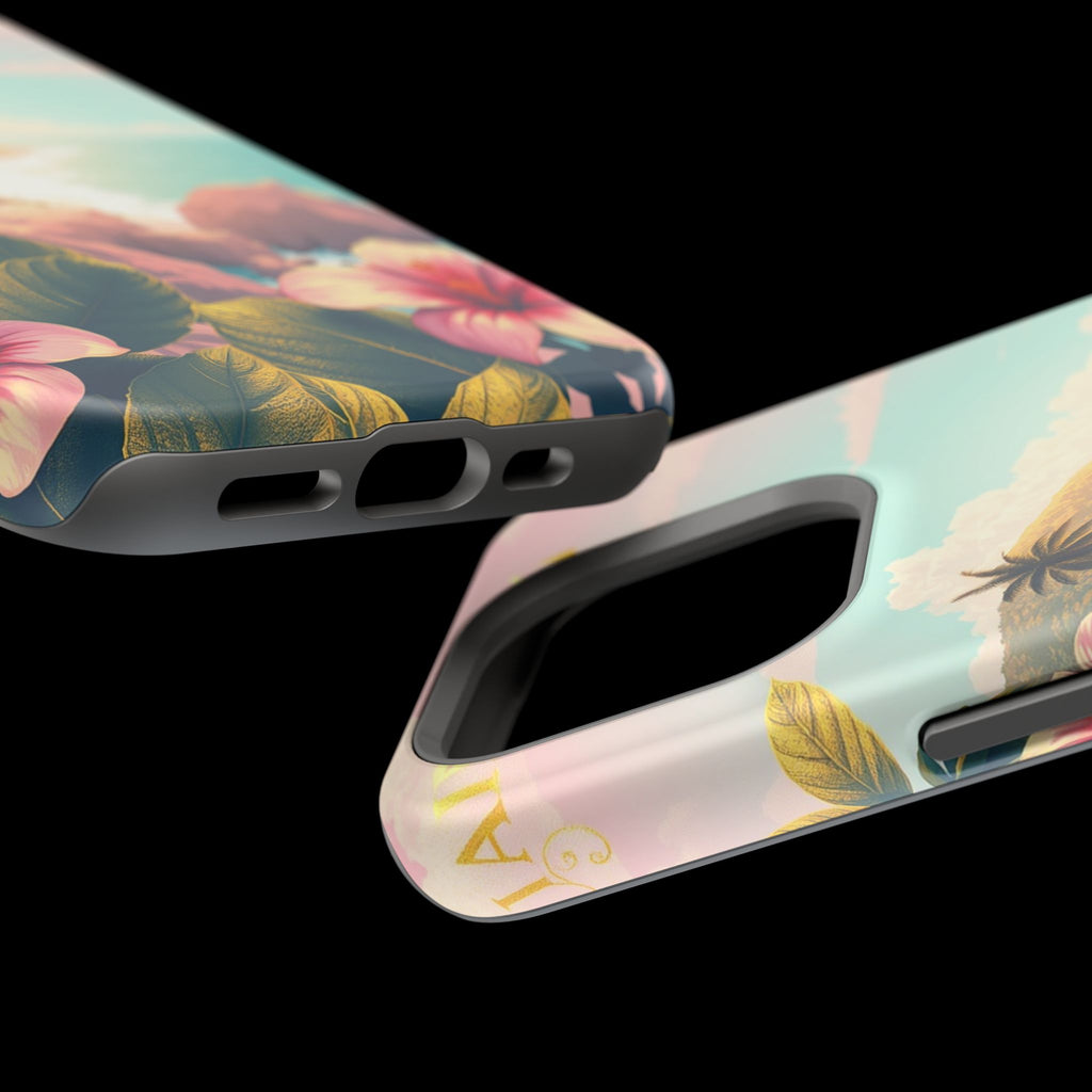 iPhone Mint And Blush Hibiscus Coast Slim Everyday iPhone 14 Designer · iPhone C