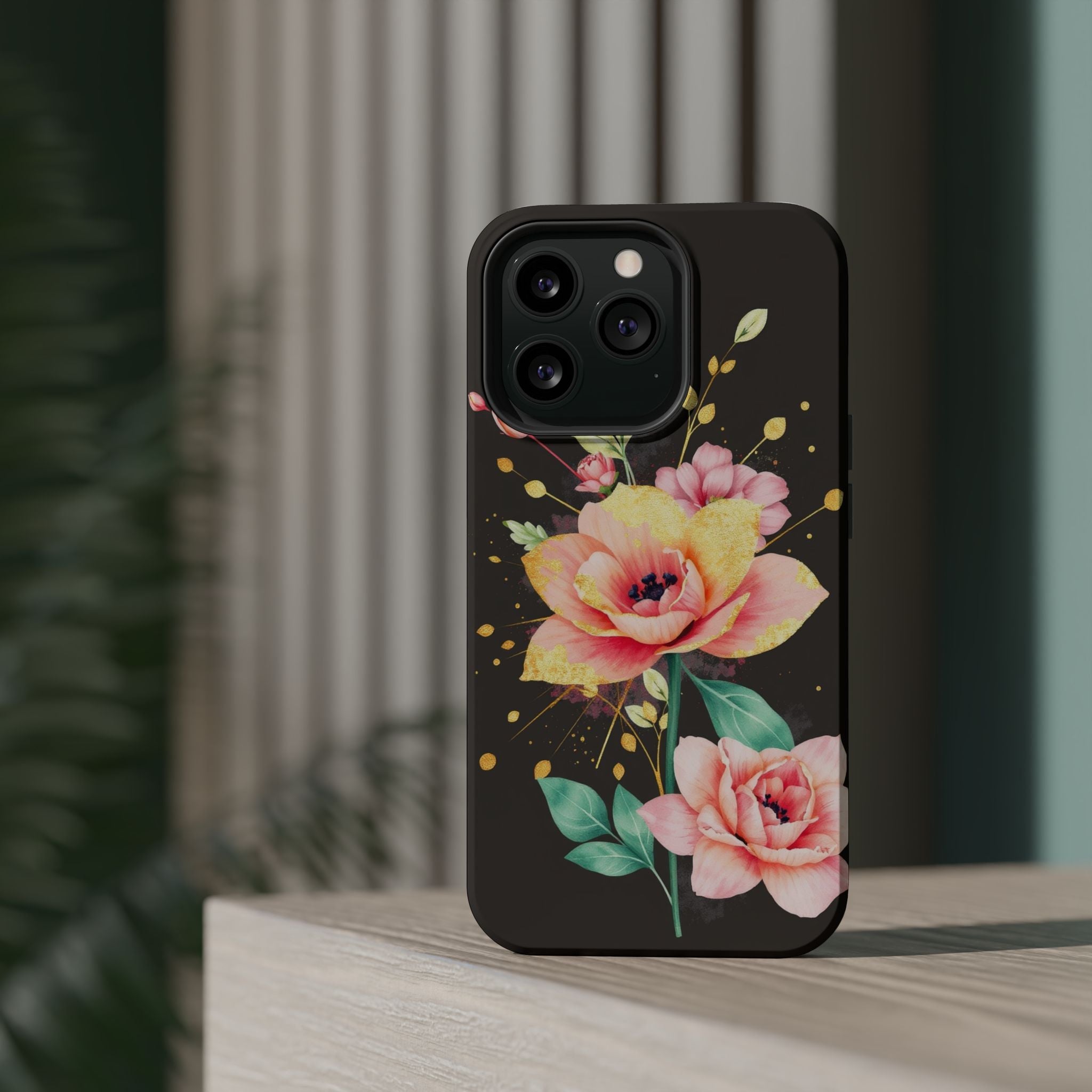 iPhone Earthy Floral Watercolor Splash Design Clean iPhone 14 Minimal · iPhone C
