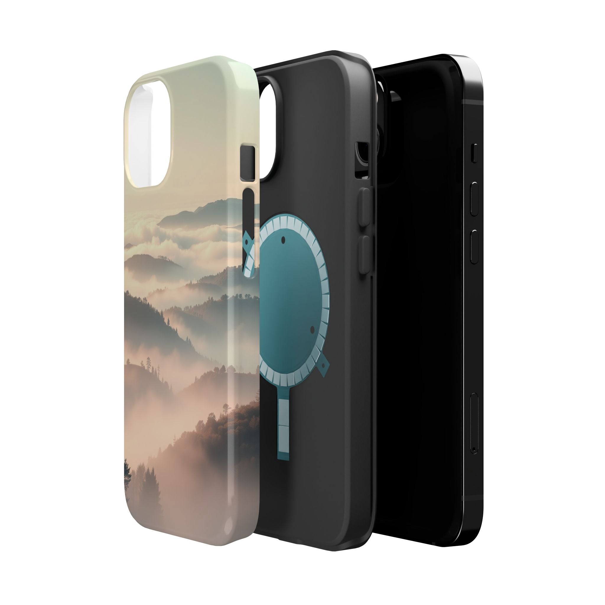 iPhone Mint And Blush Fog Rolling Over Hills Slim iPhone Everyday · iPhone Case