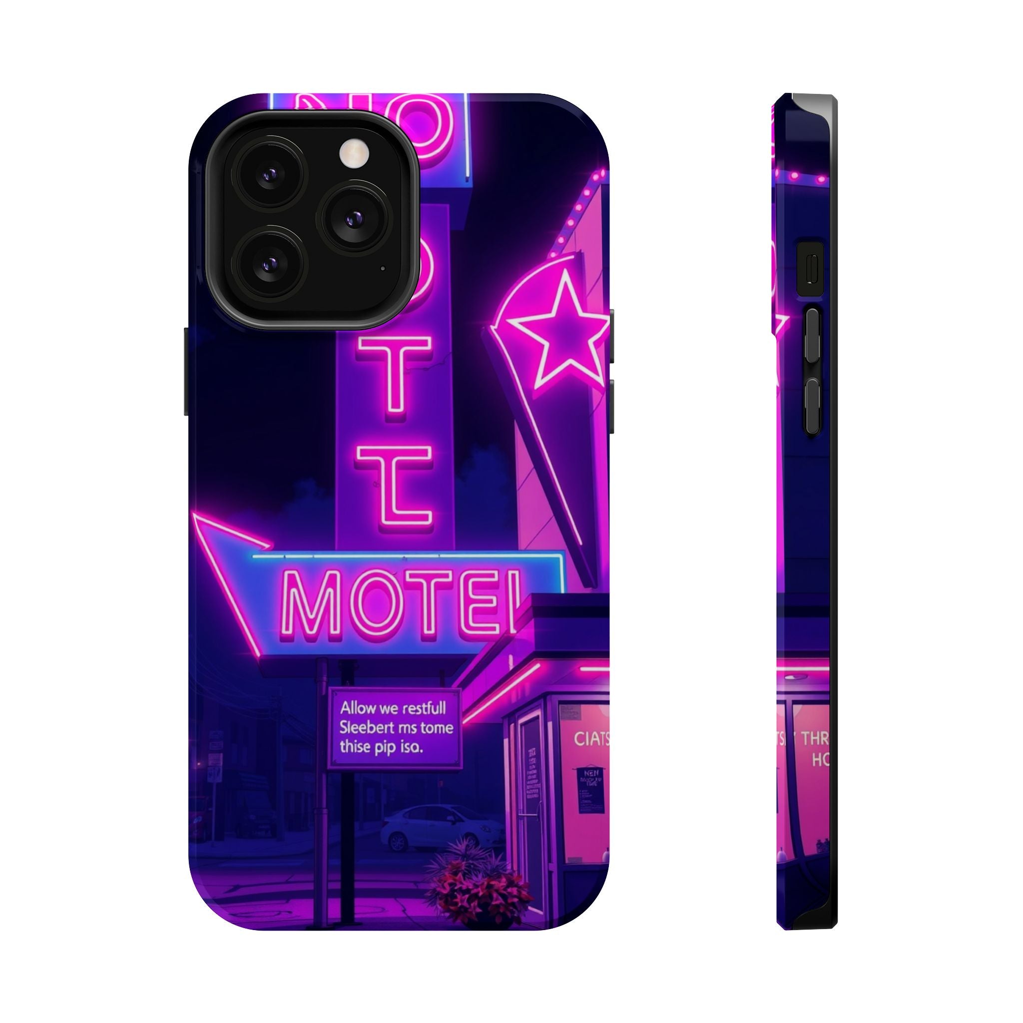 iPhone Neon Sign Motel Enchanted Art Slim Everyday Designer Case · iPhone Case