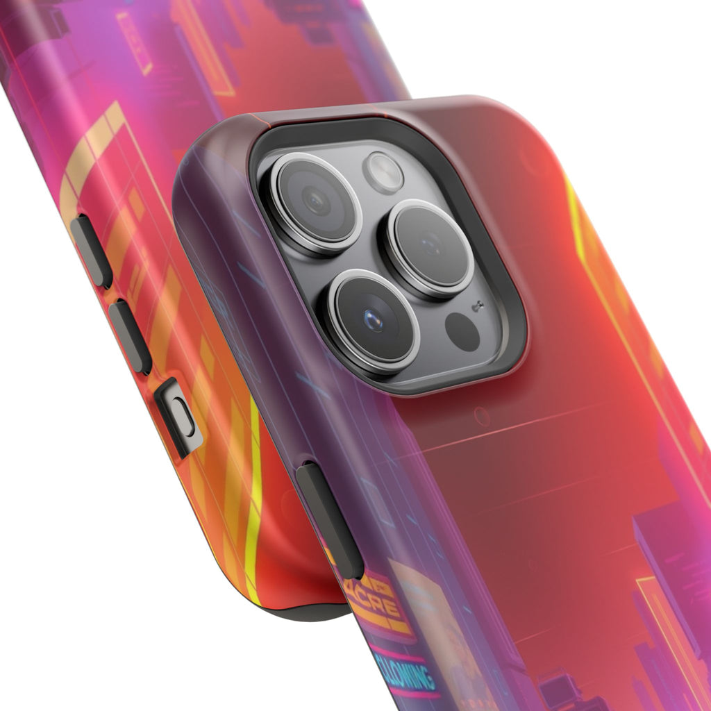 iPhone Dreamy 80s Grid Synthwave Design Slim Everyday Designer Case · iPhone Cas