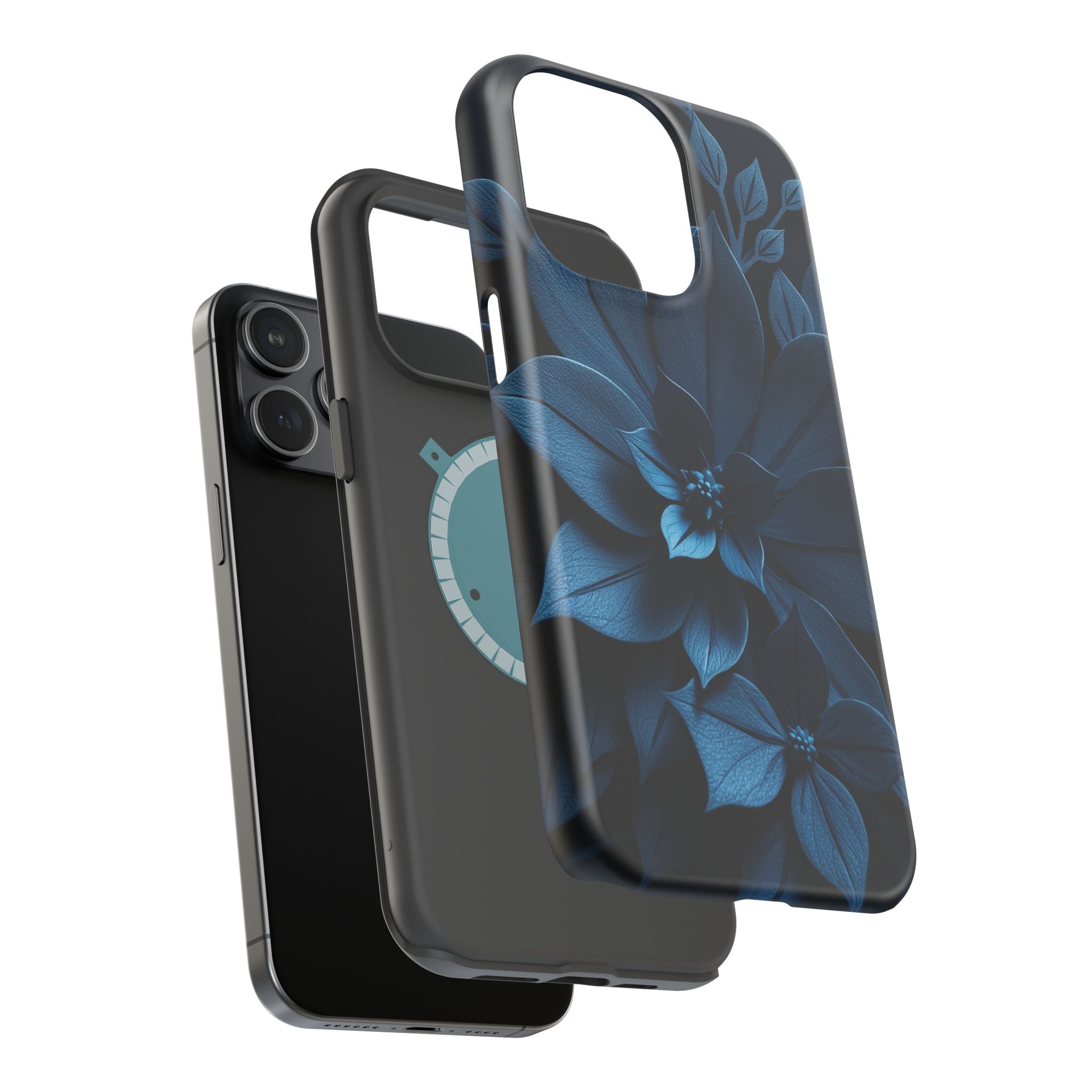iPhone Midnight Blue And Silver Floral Dark Academia iPhone Slim · iPhone Case
