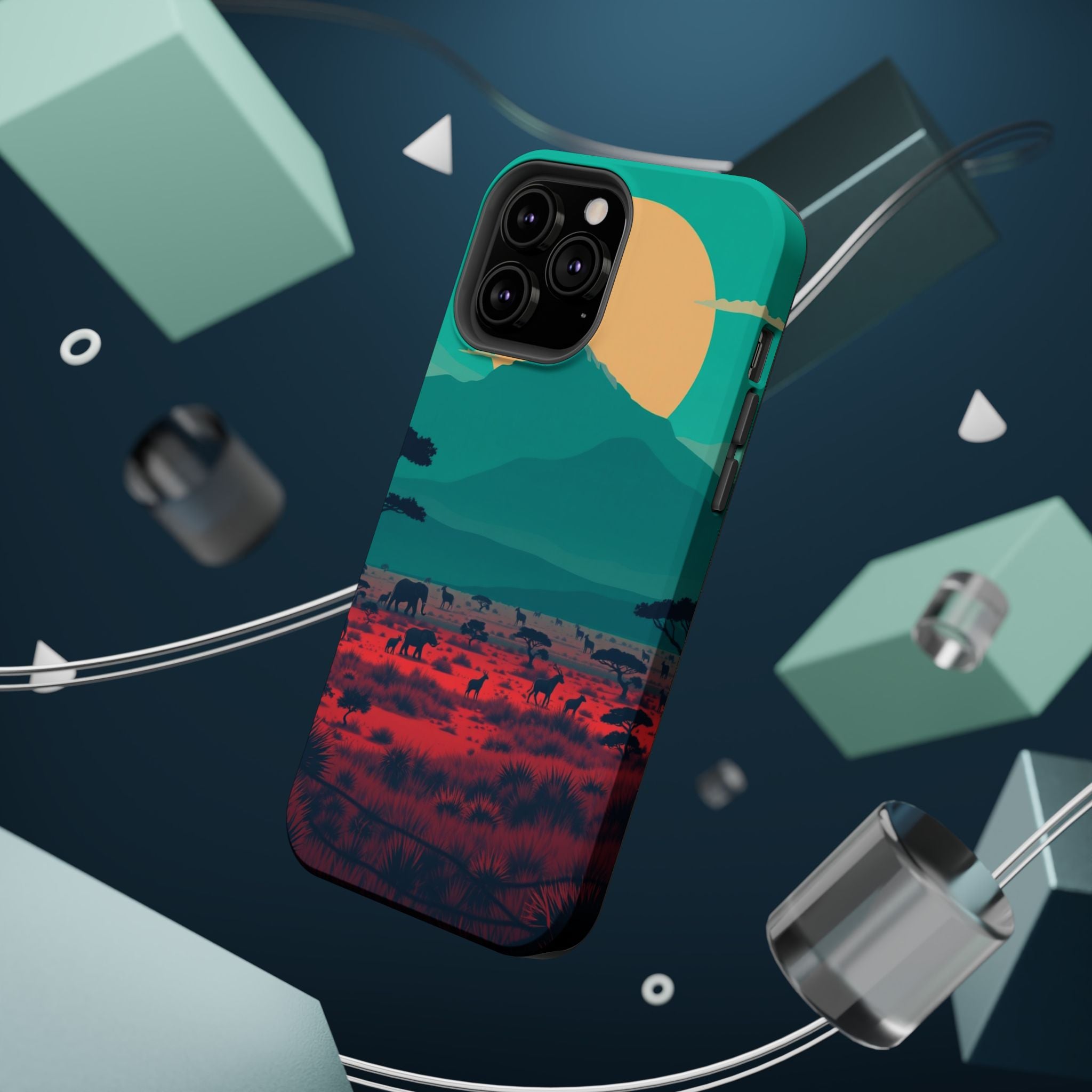 iPhone Savanna Horizon Vintage Retro Poster Slim iPhone Everyday · iPhone Case