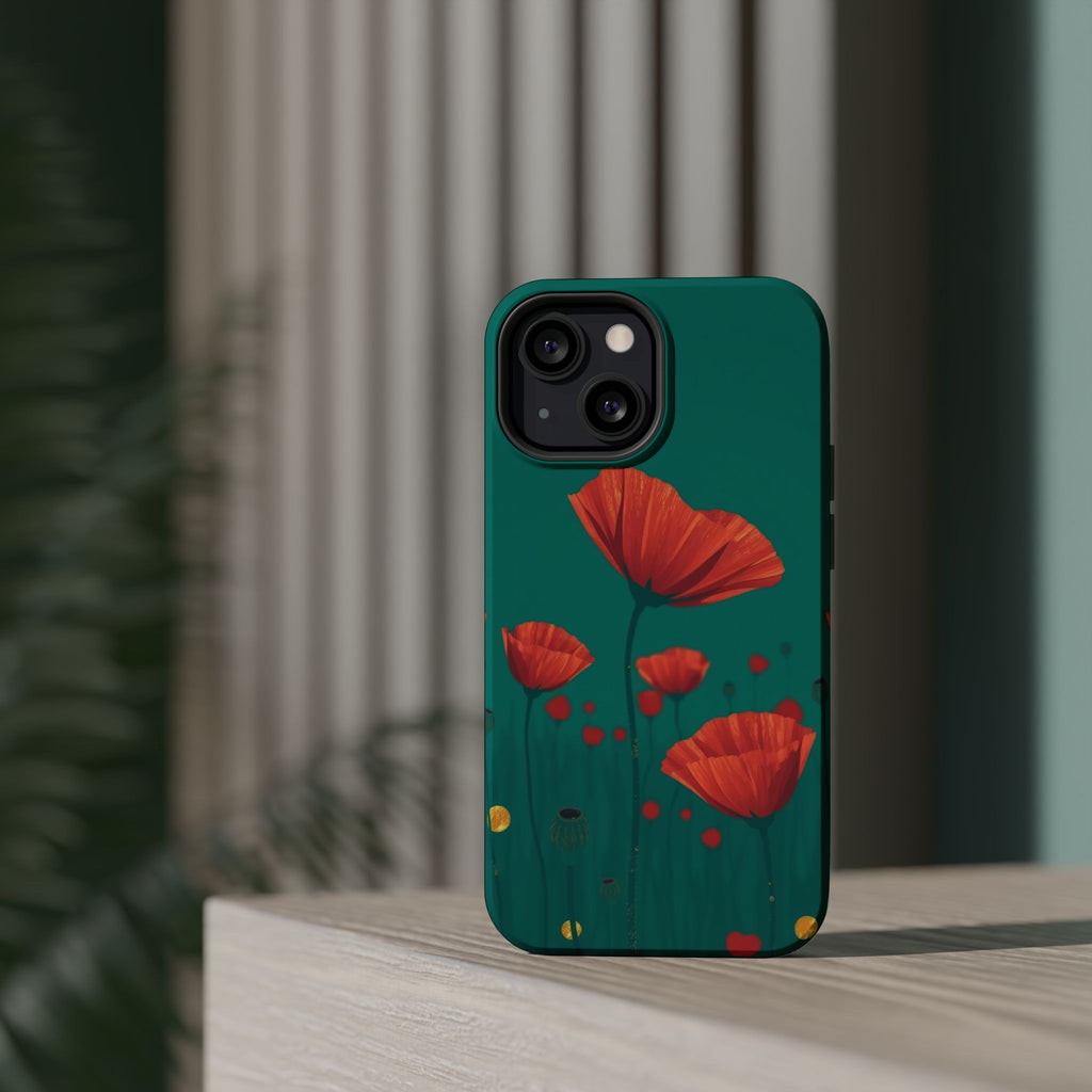 iPhone Earthy Poppy Field Design Bold Modern Everyday Snap Case · iPhone Case