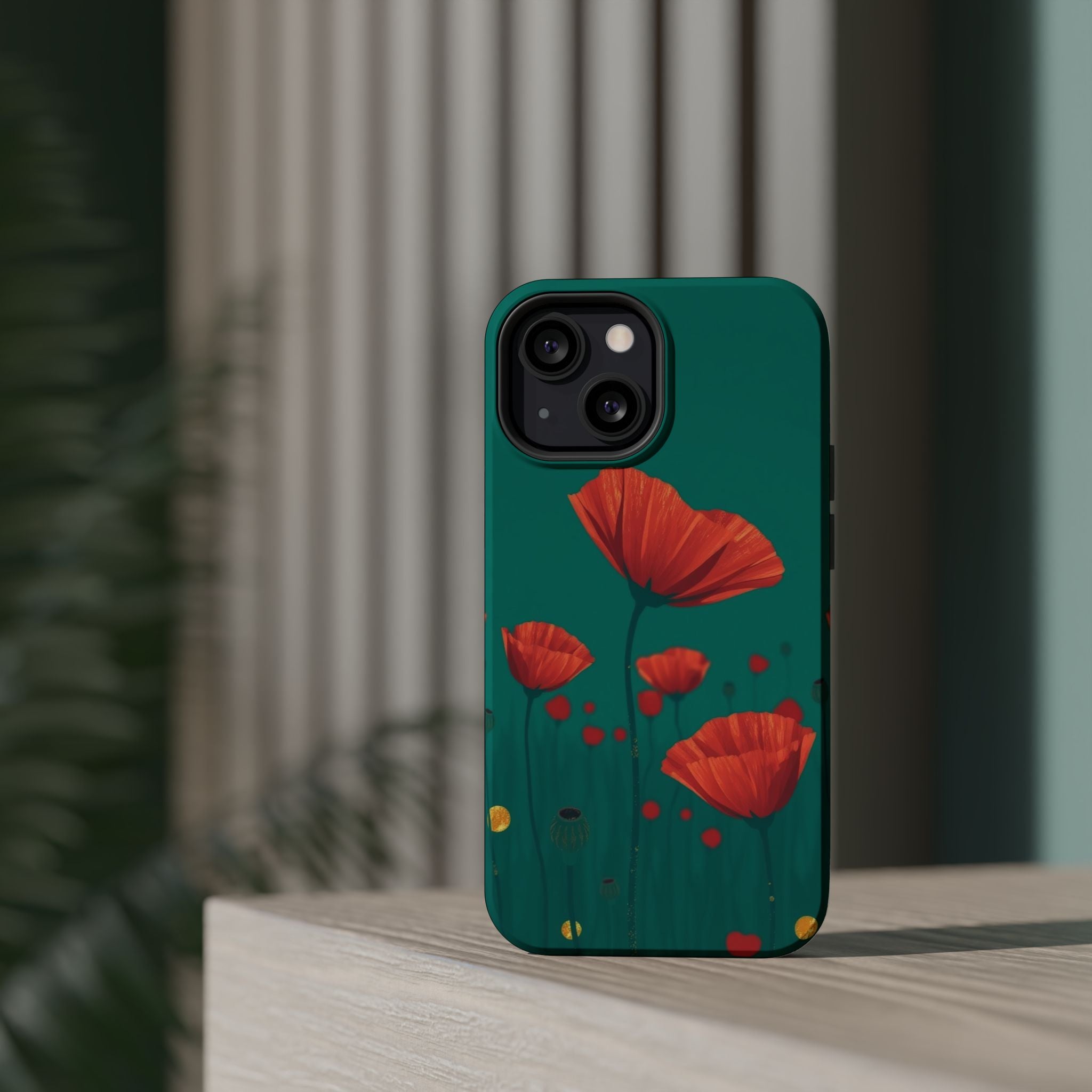 iPhone Earthy Poppy Field Design Bold Modern Everyday Snap Case · iPhone Case
