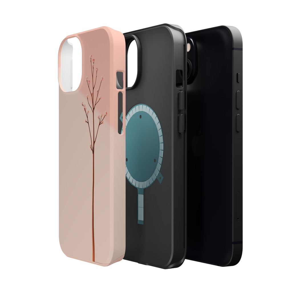 iPhone Rose Pink And Cream Minimalist Stem Slim iPhone Everyday · iPhone Case