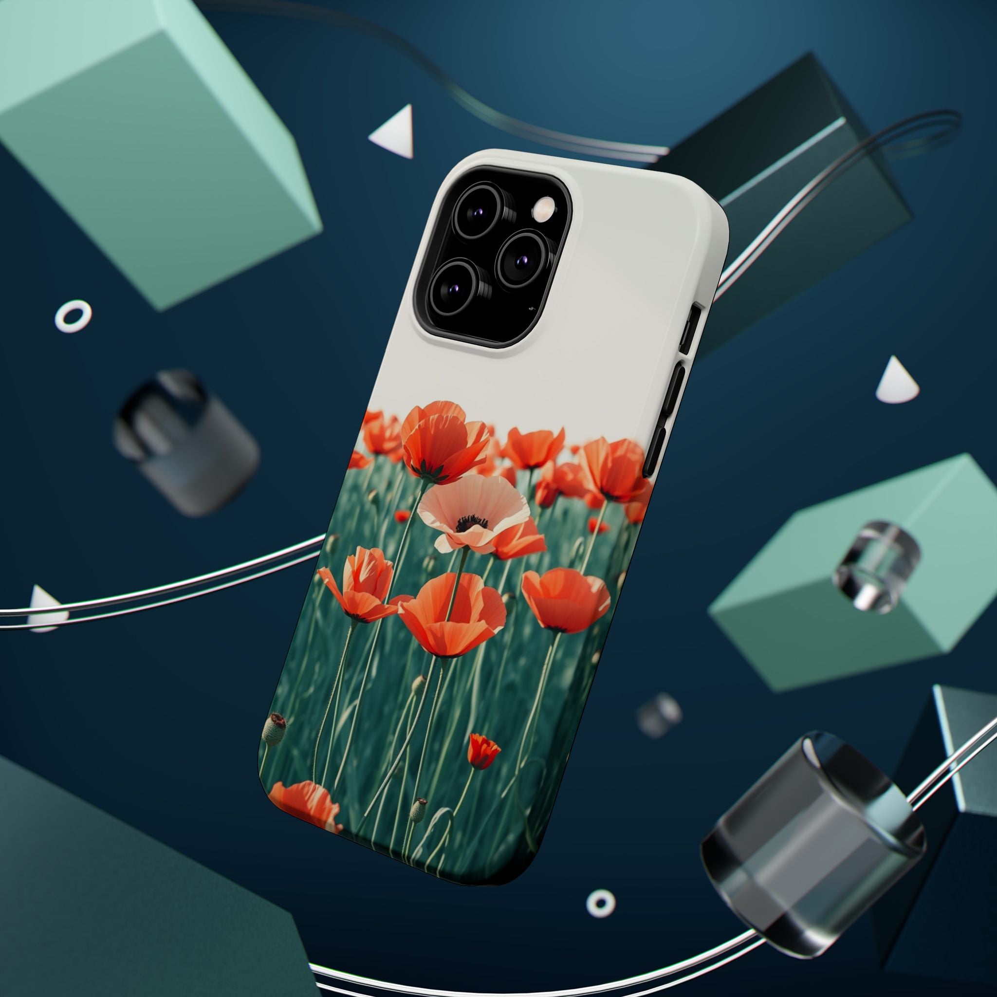 iPhone Mint And Blush Poppy Field 10 Slim Everyday Designer Case · iPhone Case