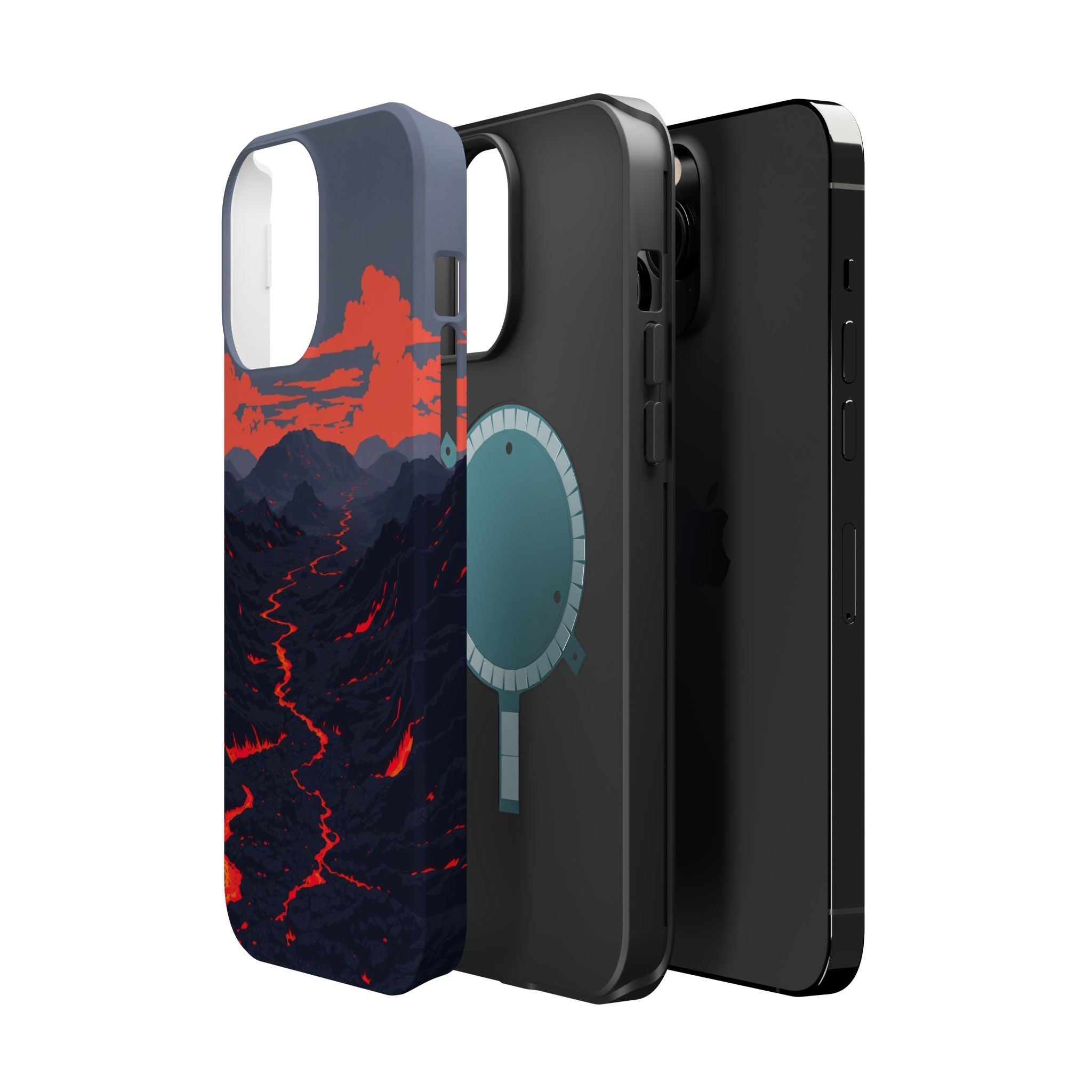 iPhone Lava Field Pixel Art -Bit Bold Modern Everyday Snap Case · iPhone Case