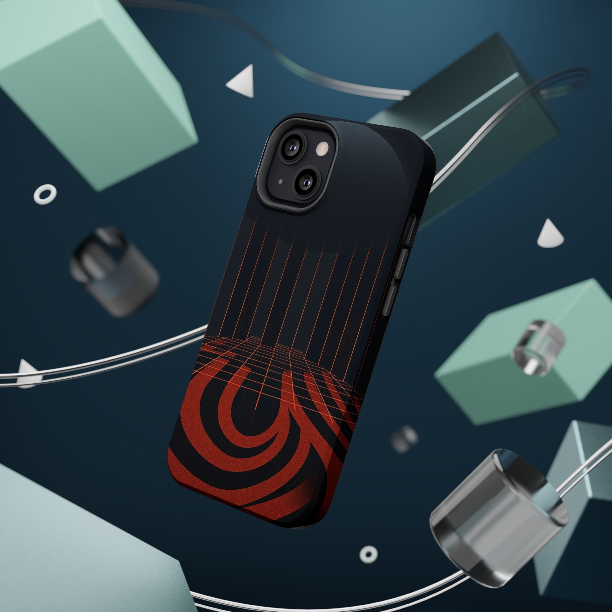 iPhone Op Art Grid Dark Gothic Ink Bold Modern Everyday Snap Case · iPhone Case