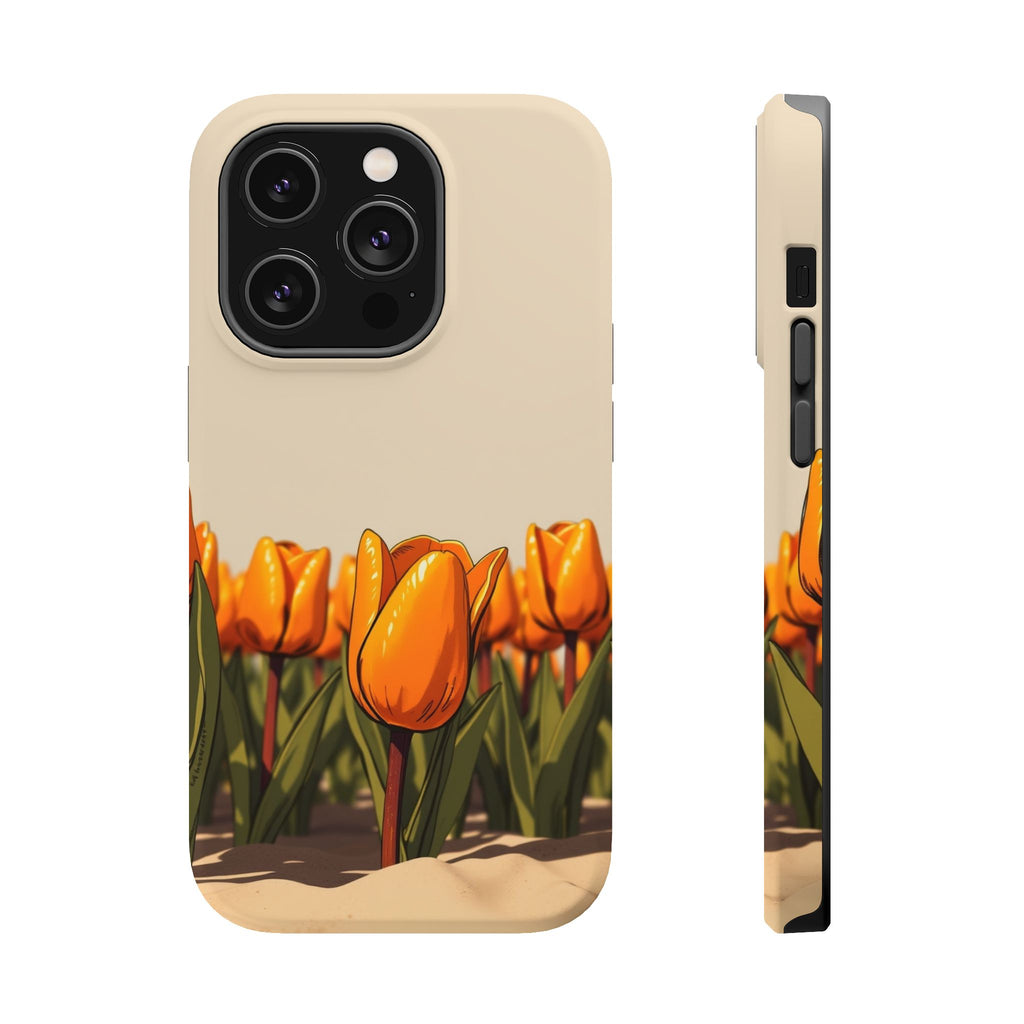 iPhone Burnt Orange And Sand Tulip Row Slim Everyday Designer Case · iPhone Case