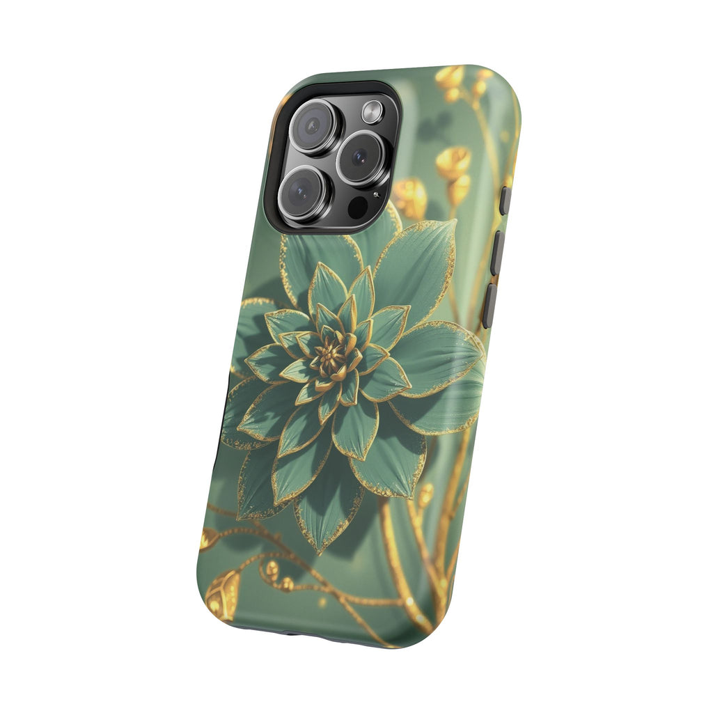 iPhone Floral Gold Foil Pixel Art -Bit Slim Everyday Designer Case · iPhone Case
