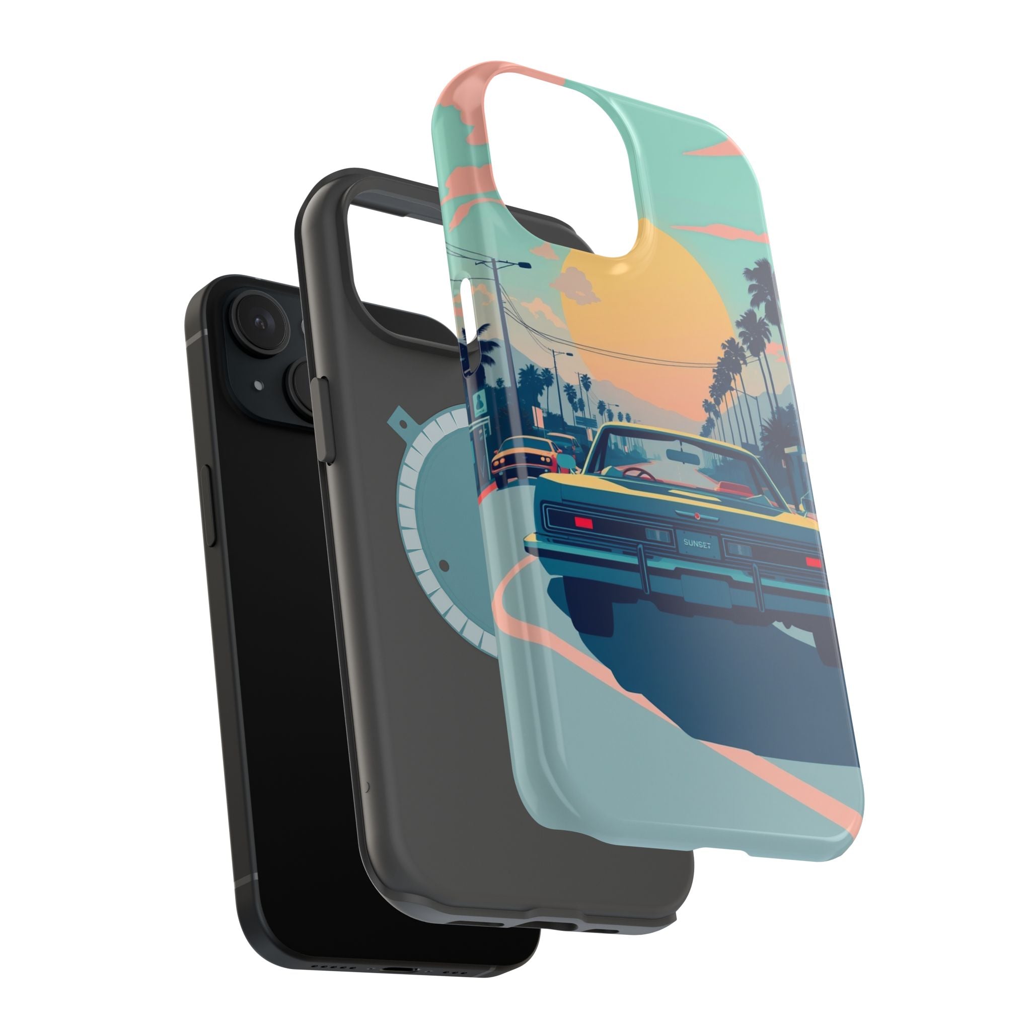 iPhone Sunset Drive 80s Pop Art Bold Slim Everyday Designer Case · iPhone Case