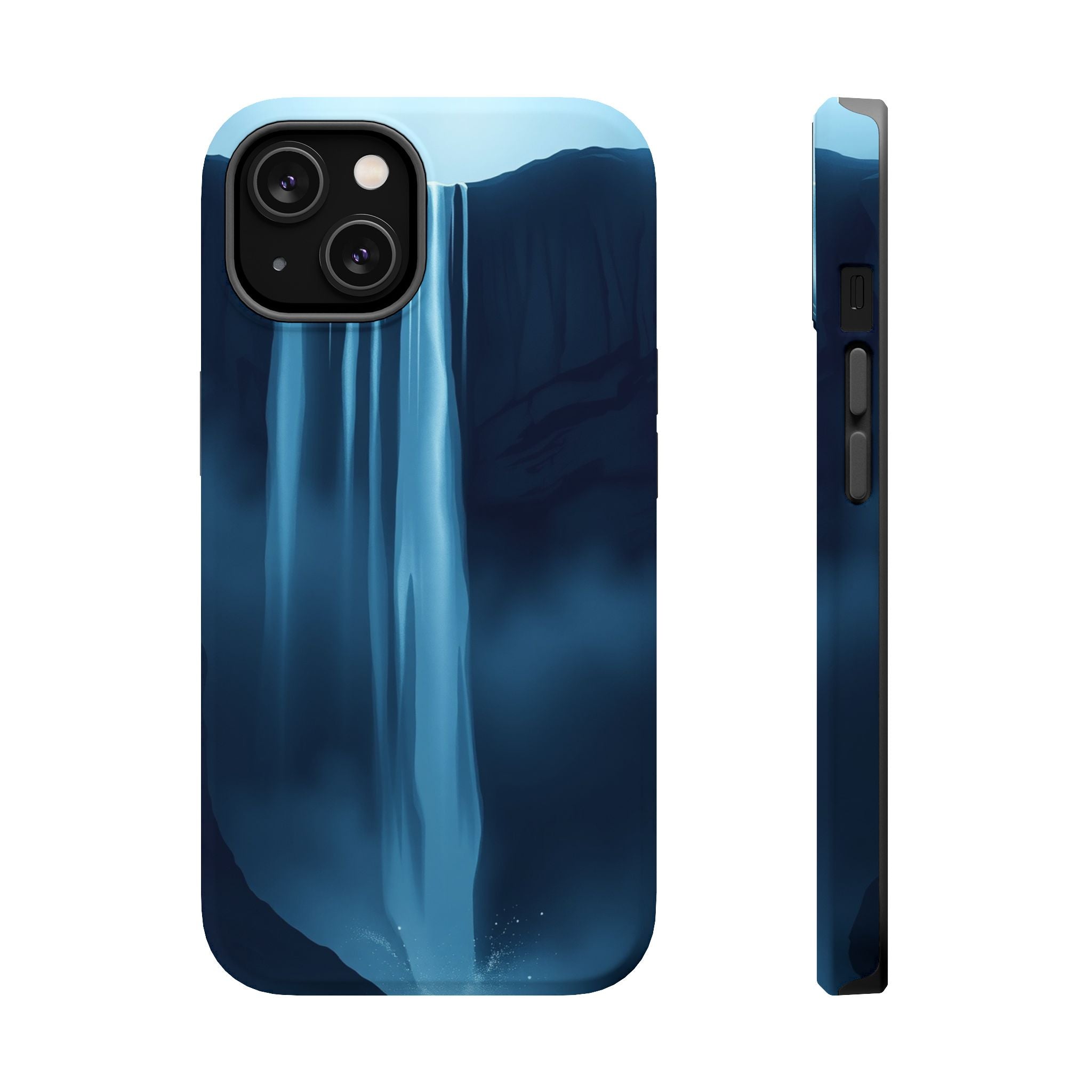 iPhone Midnight Blue And Silver Waterfall Mist Soft iPhone Finish · iPhone Case
